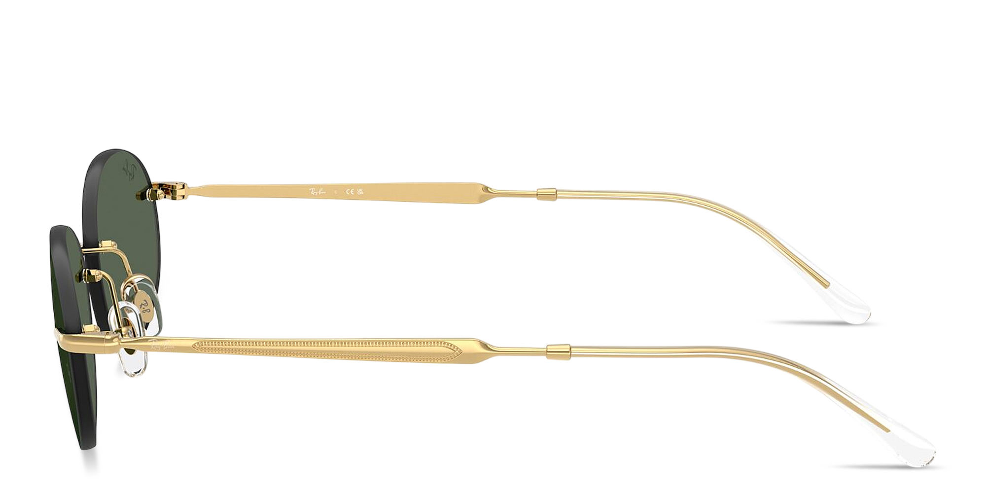 Ray-Ban Logo Signature Unisex Rimless Oval Sunglasses in Arista Gold – Product Photo 3