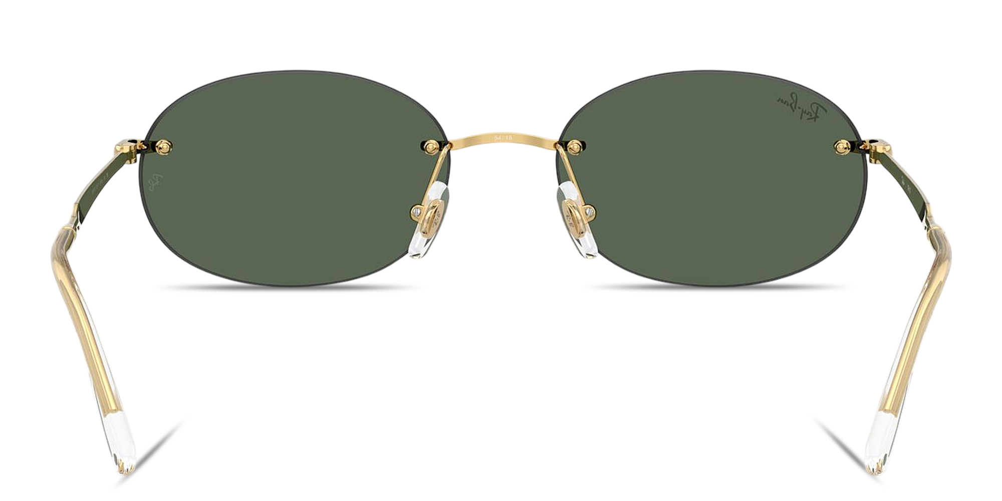 Ray-Ban Logo Signature Unisex Rimless Oval Sunglasses in Arista Gold – Product Photo 4