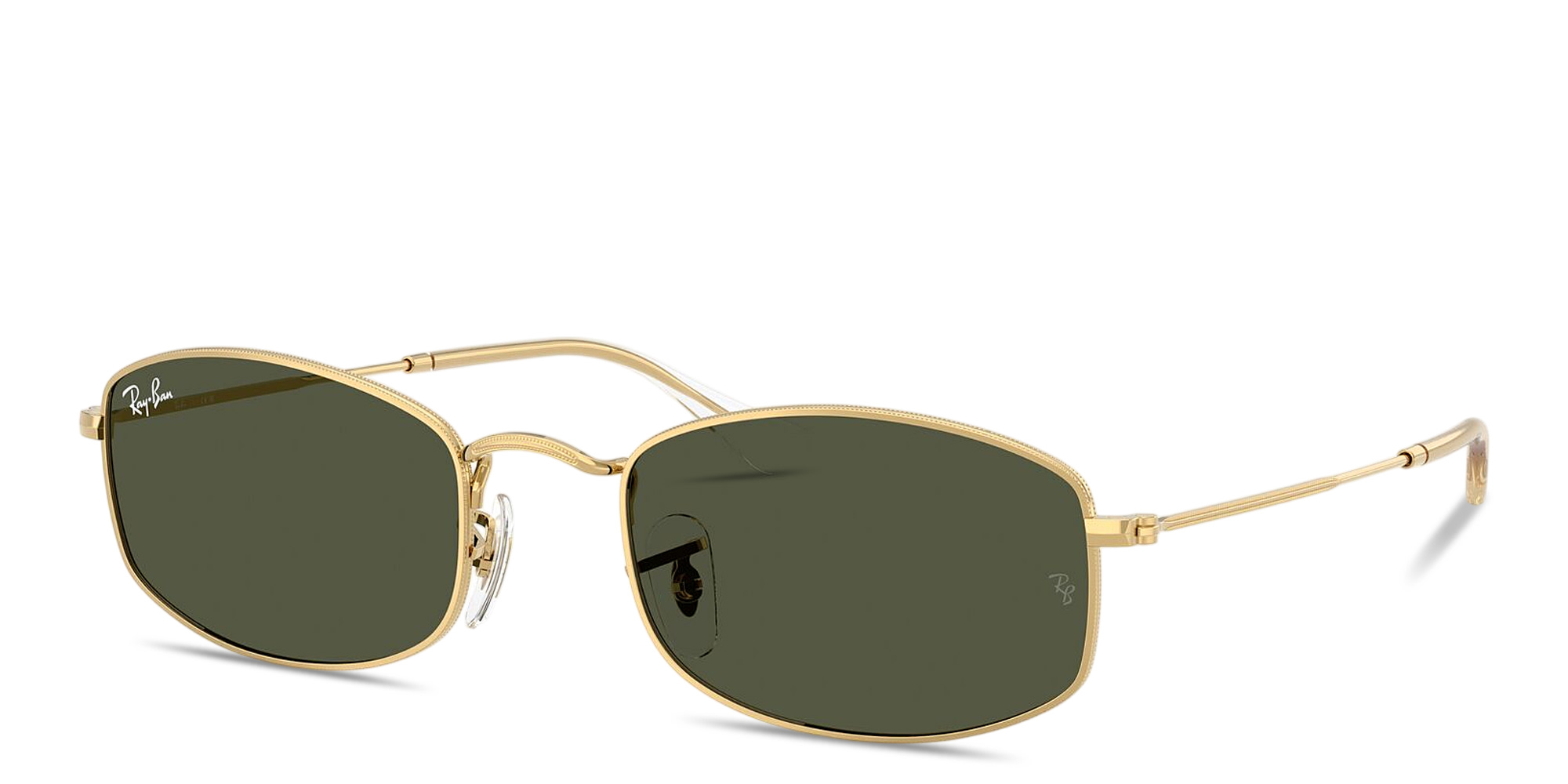 Shop Ray-Ban Logo Signature Unisex Irregular Sunglasses in Arista Gold online.