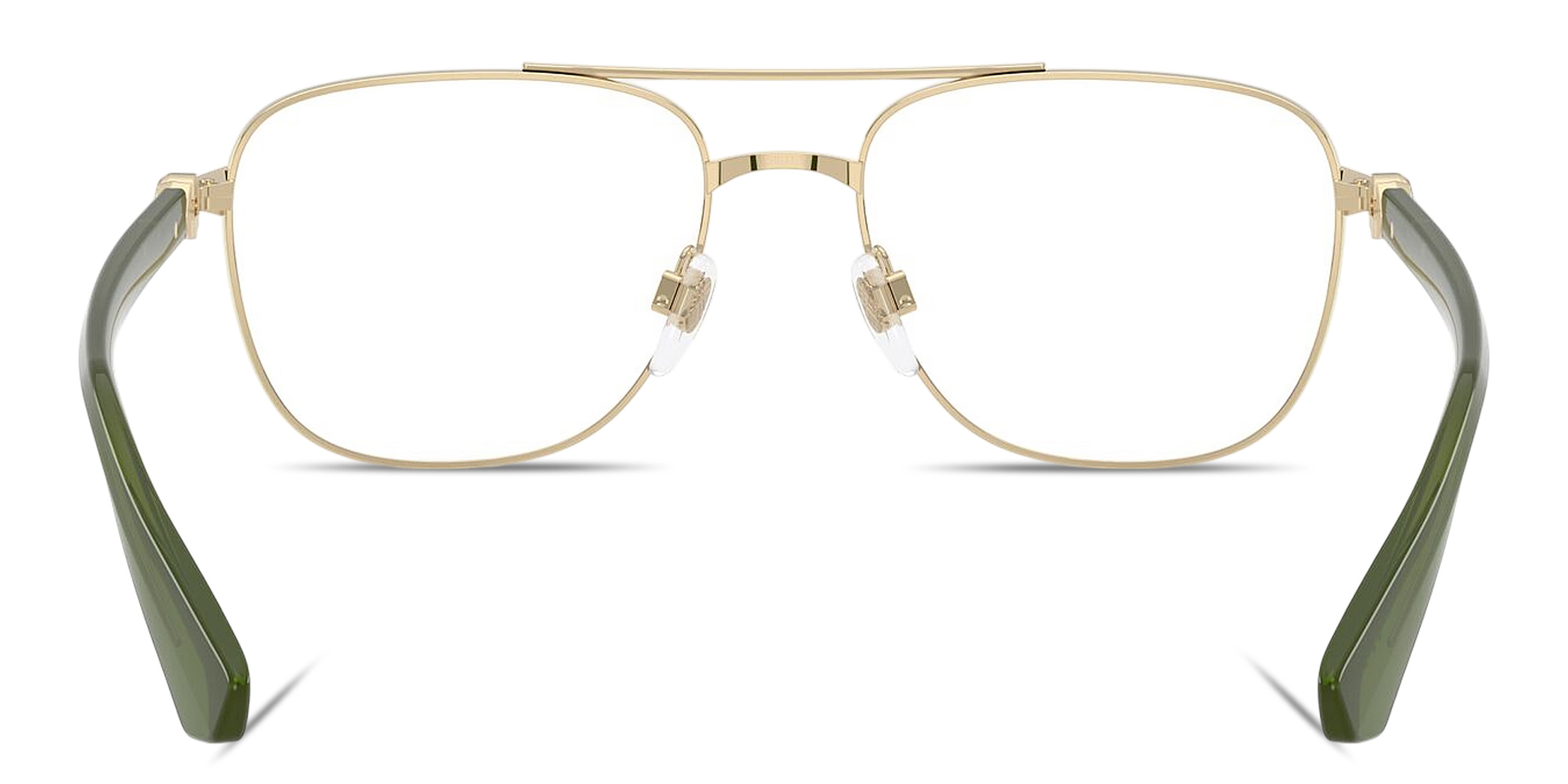 Shop BURBERRY Logo Lettering Aviator Eyeglasses in Gold online.