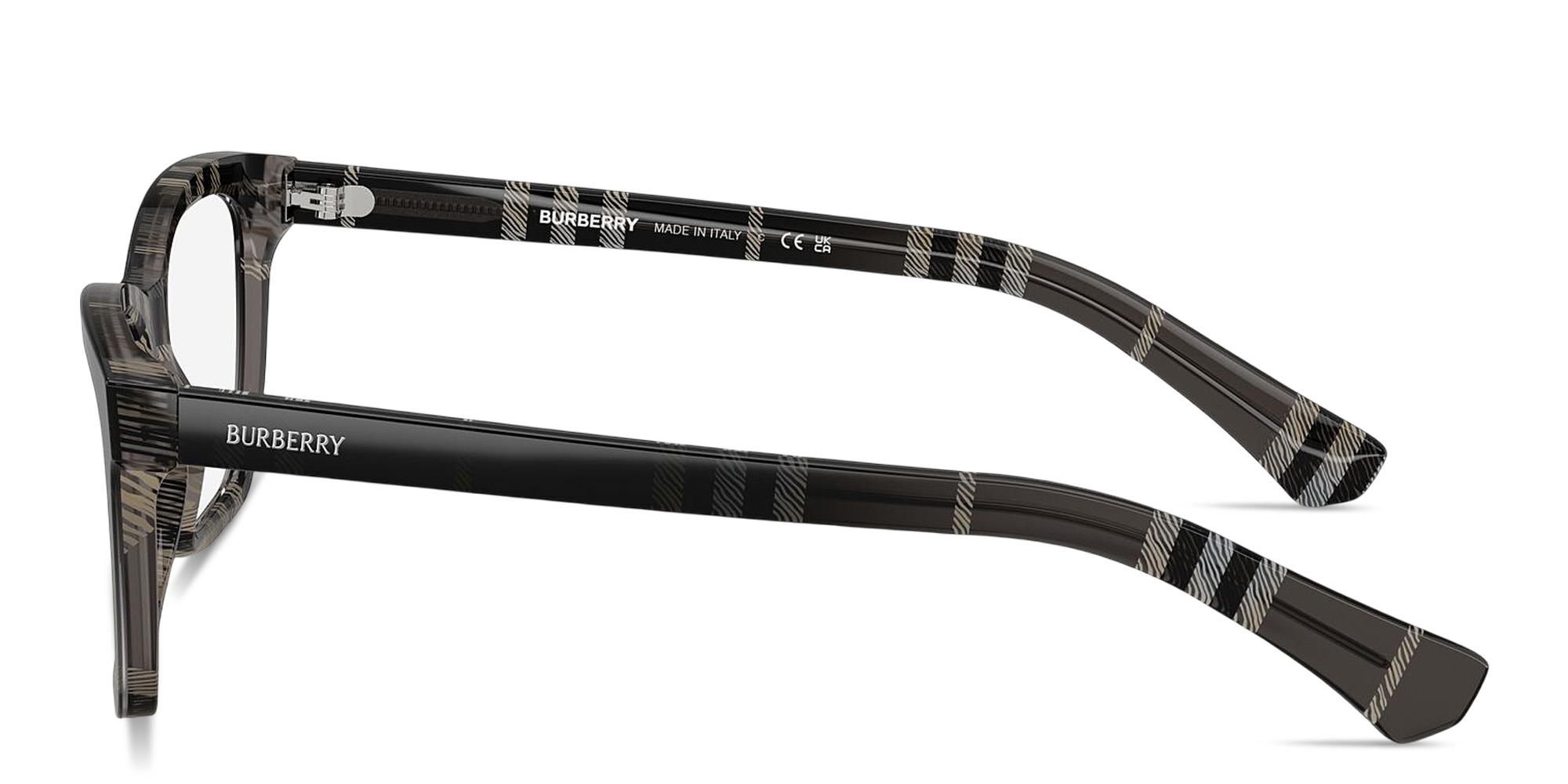 تسوق نظارات طبية طراز كات آي بنقشة المربّعات بربري بلون Grey Check أونلاين.