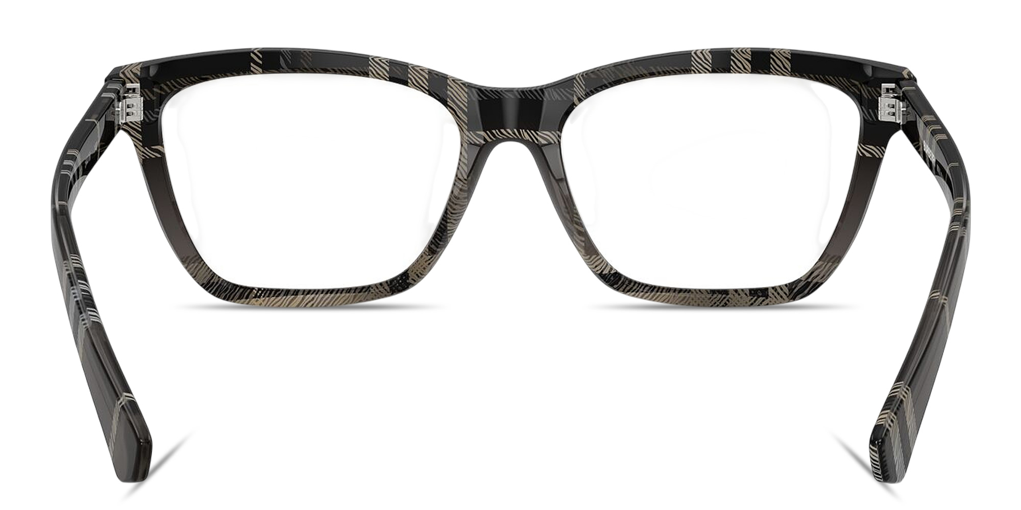 Shop BURBERRY Check Cat-Eye Eyeglasses in Grey Check online.