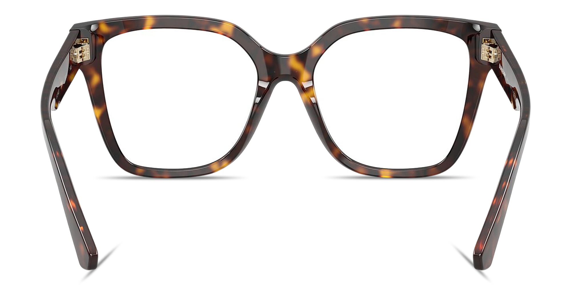 Shop BURBERRY Equestrian Knight Square Eyeglasses in Dark Havana online.