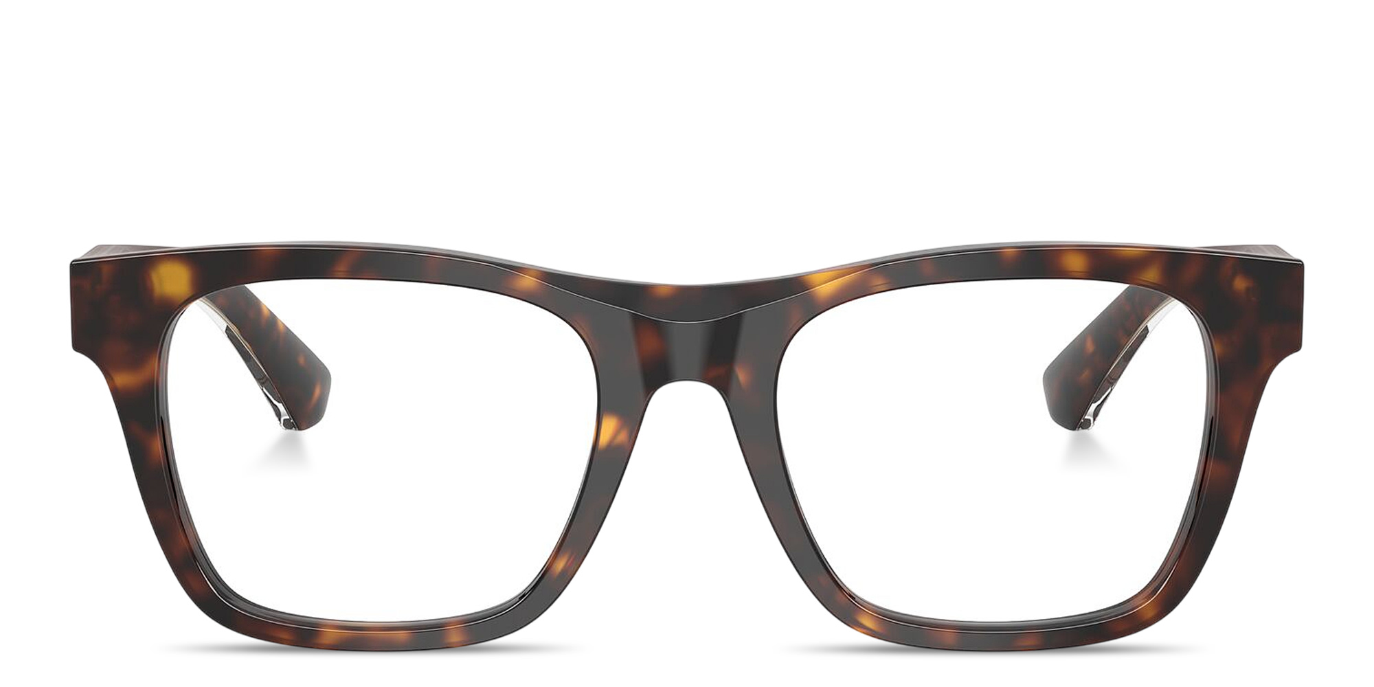 Shop BURBERRY Logo Signature Square Eyeglasses in Havana online.