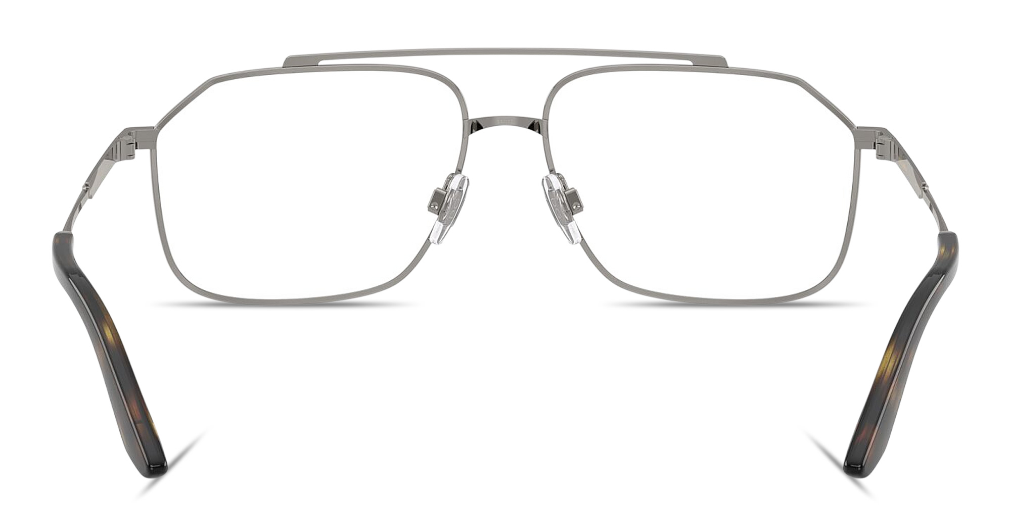 Shop Dolce & Gabbana Engraved Logo Wide Pilot Eyeglasses in Gunmetal online.