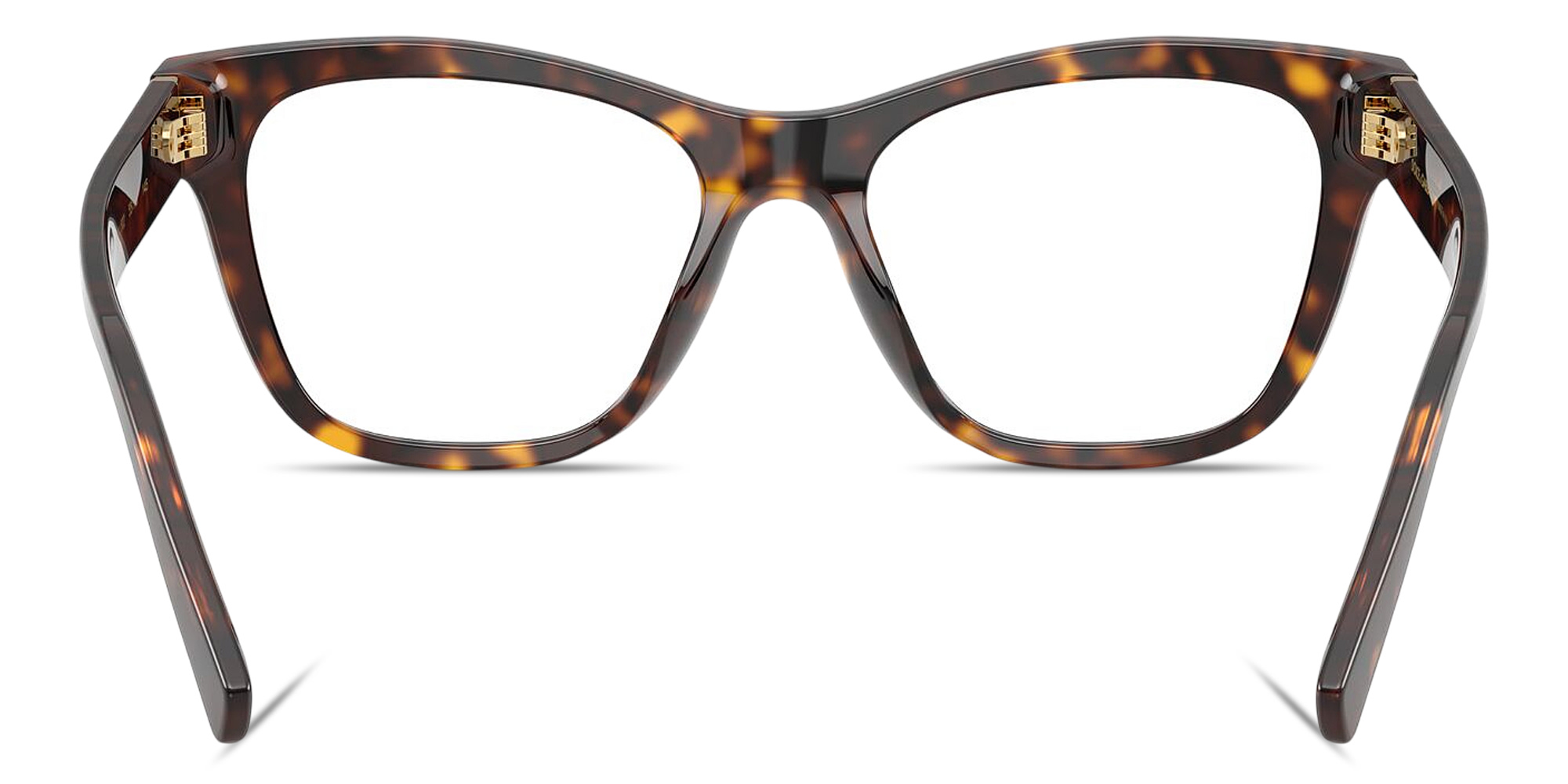 Shop Dolce & Gabbana DG Logo Square Eyeglasses in Havana online.