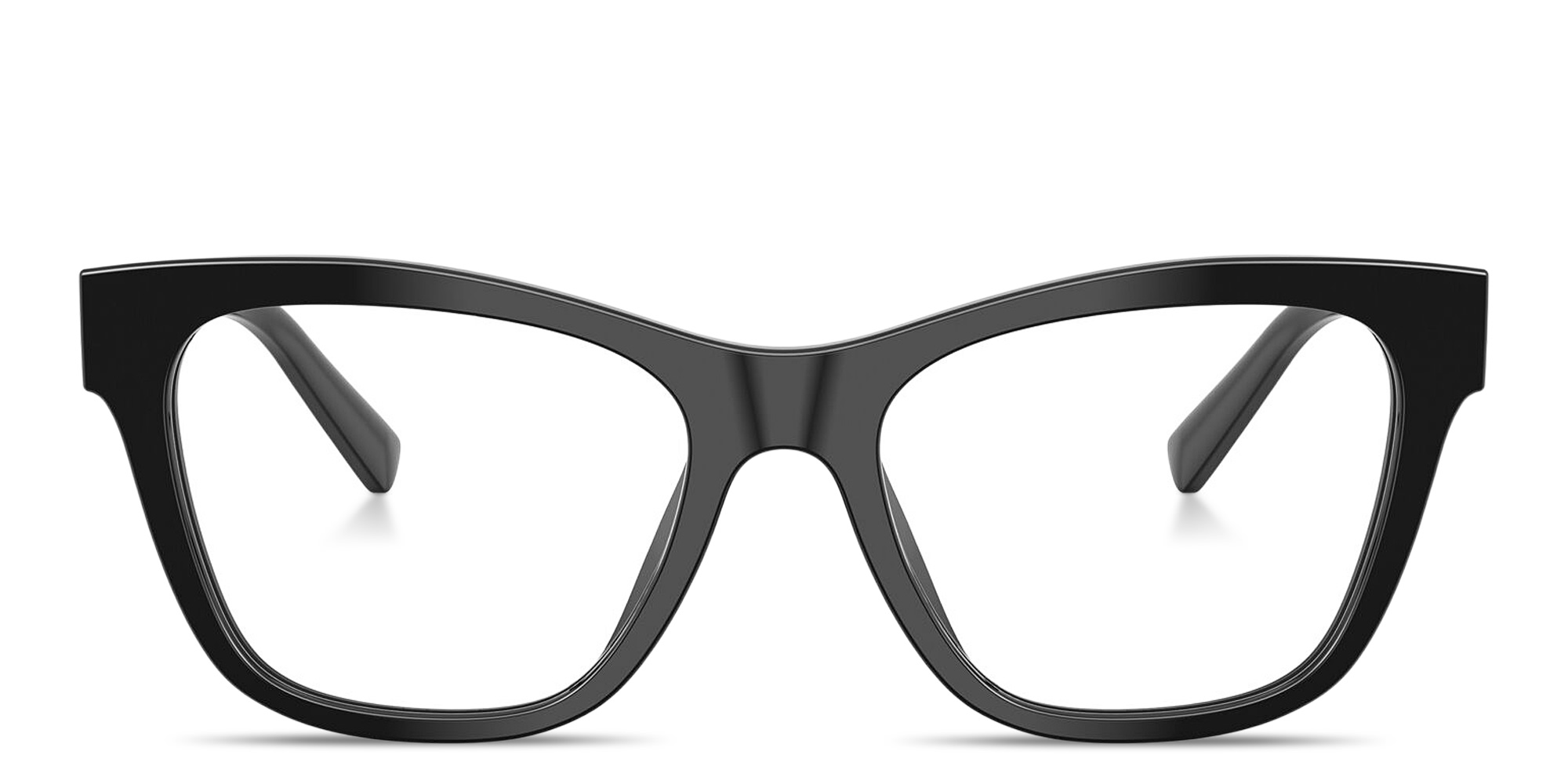 Shop Dolce & Gabbana DG Logo Square Eyeglasses in Shiny Black online.