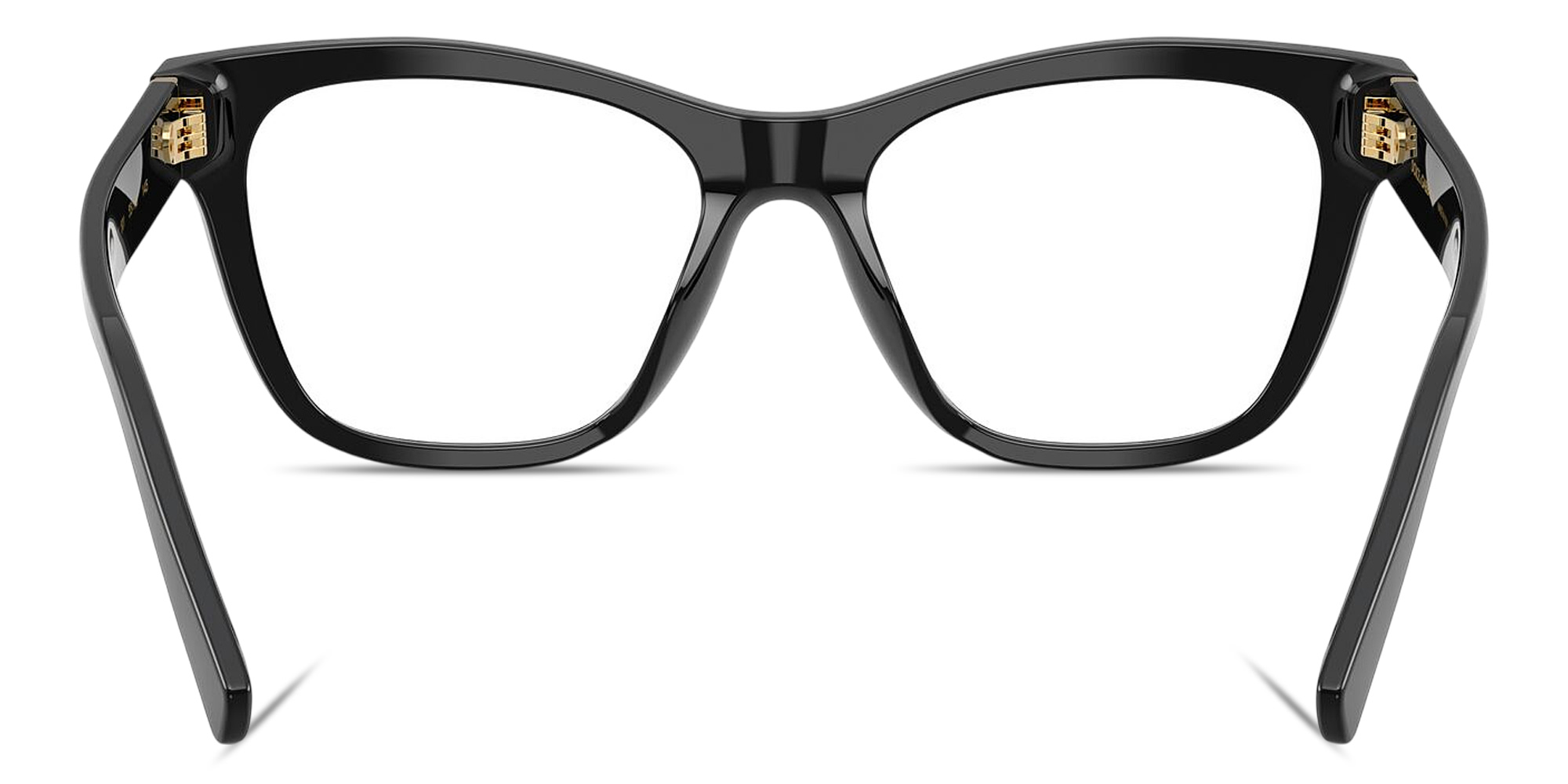 Shop Dolce & Gabbana DG Logo Square Eyeglasses in Shiny Black online.