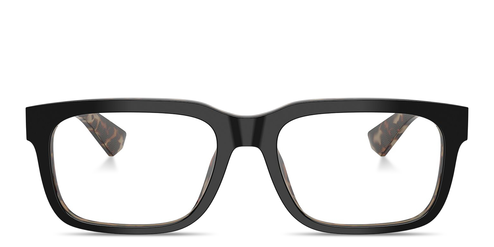 Shop Dolce & Gabbana Logo Signature Wide Rectangle Eyeglasses in Black On Red Havana online.