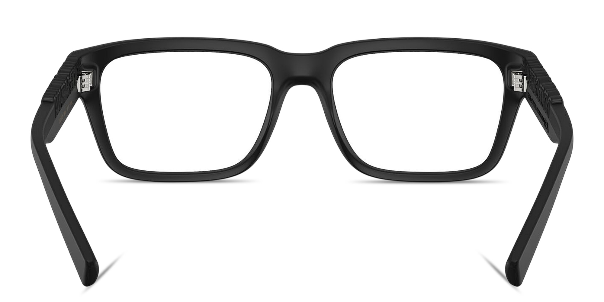 Shop Dolce & Gabbana Logo Signature Unisex Rectangle Eyeglasses in Matte Black online.