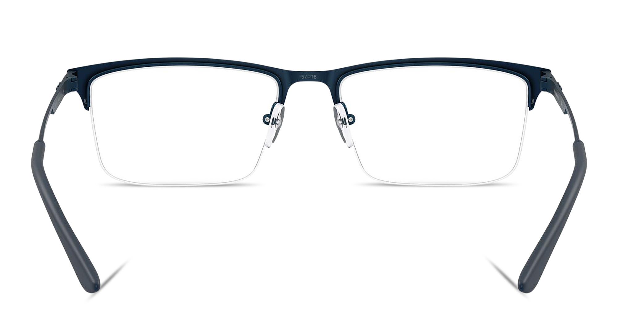 تسوق نظارات طبية بإطار نصفي مستطيل واسع بشعار النسر امبوريو أرماني بلون أزرق أونلاين.