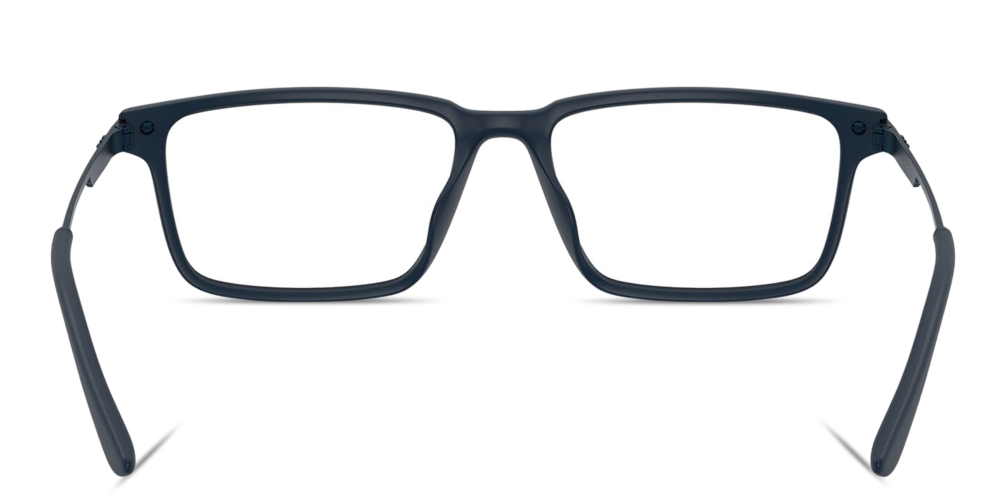 Emporio Armani Eagle Logo Wide Rectangle Eyeglasses in Matte Blue – Product Photo 4