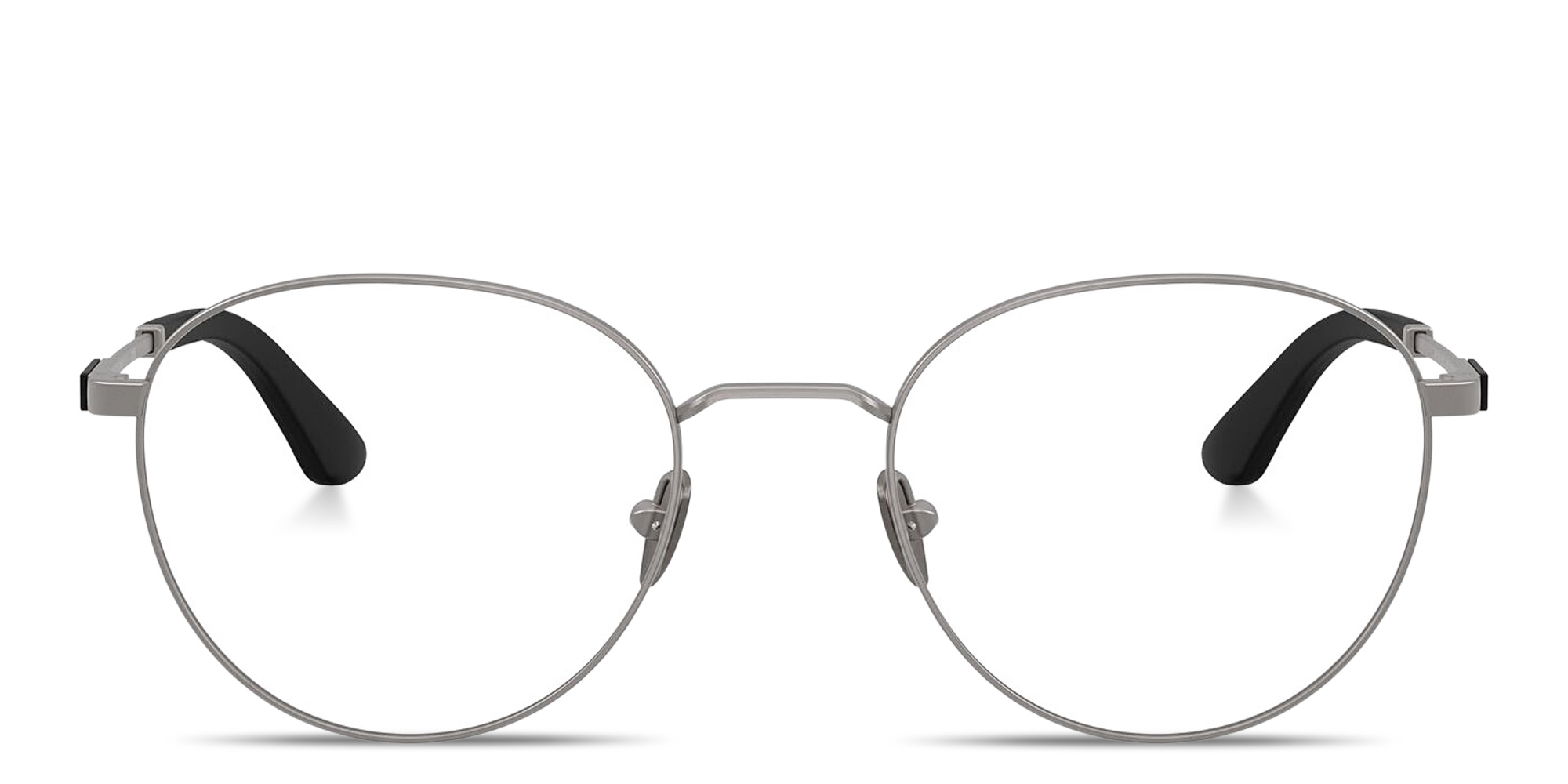 Shop GIORGIO ARMANI Logo Signature Panthos Eyeglasses in Matte Gunmetal online.