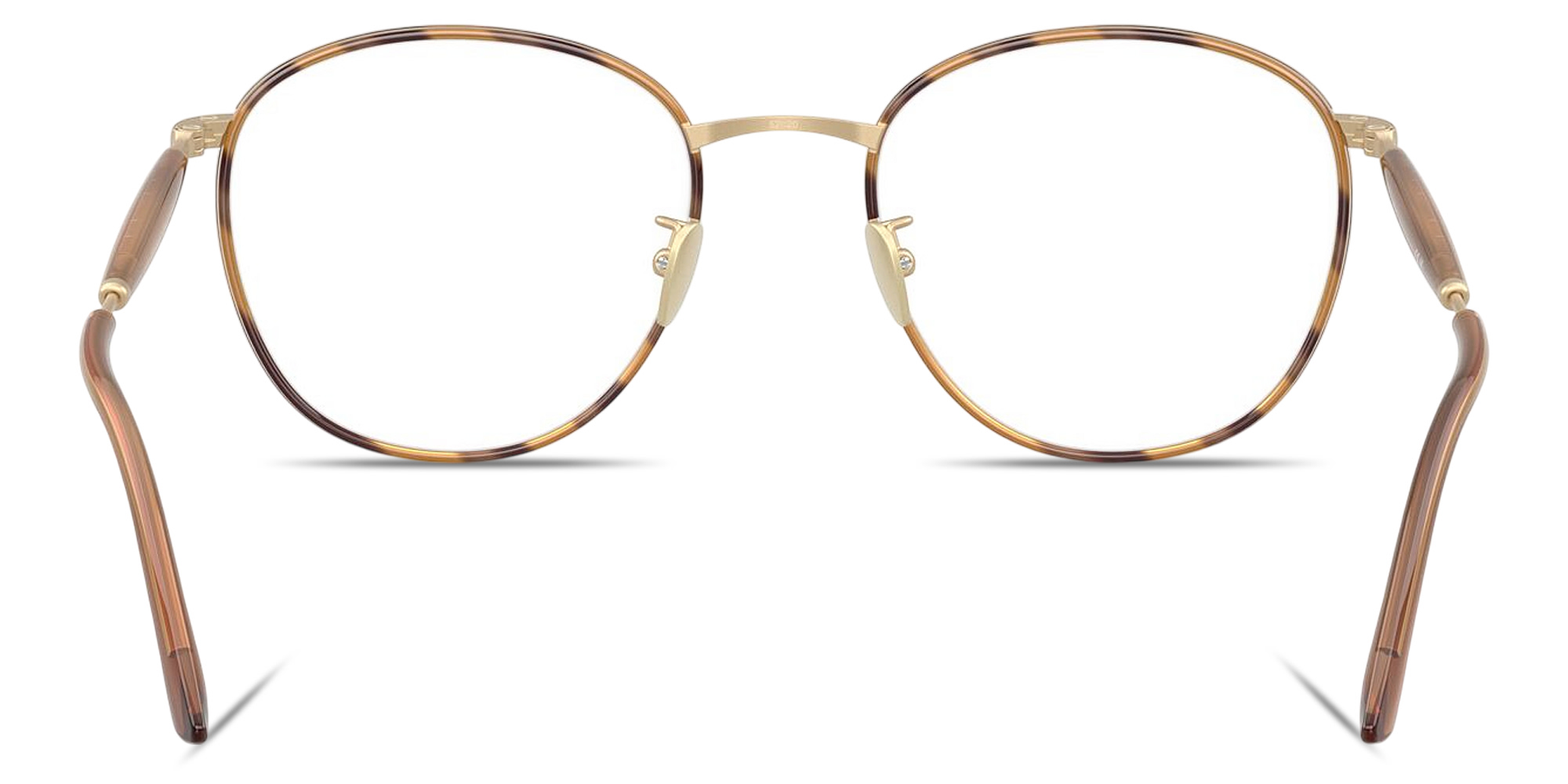 Shop GIORGIO ARMANI Logo Signature Panthos Eyeglasses in Gold online.