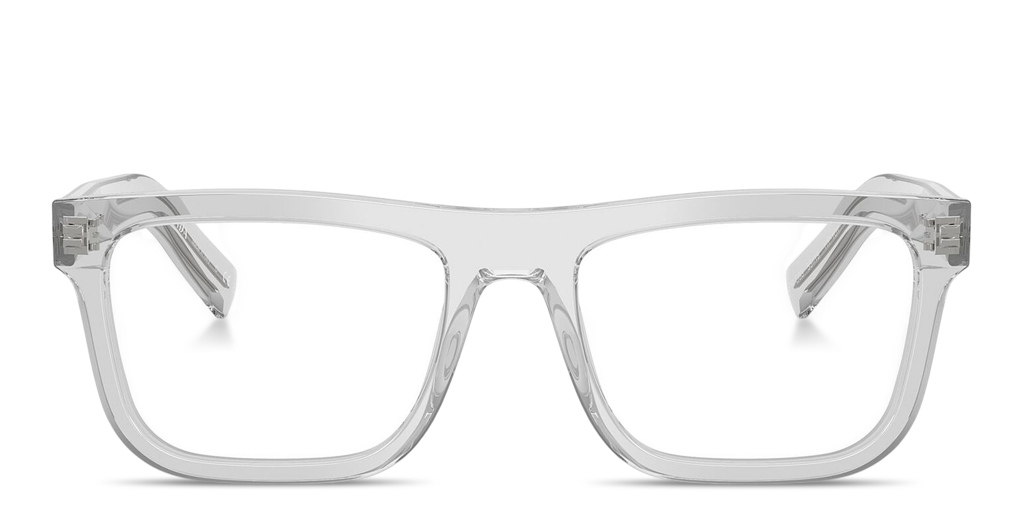 Shop PRADA Logo Signature Pillow Eyeglasses in Crystal Grey online.