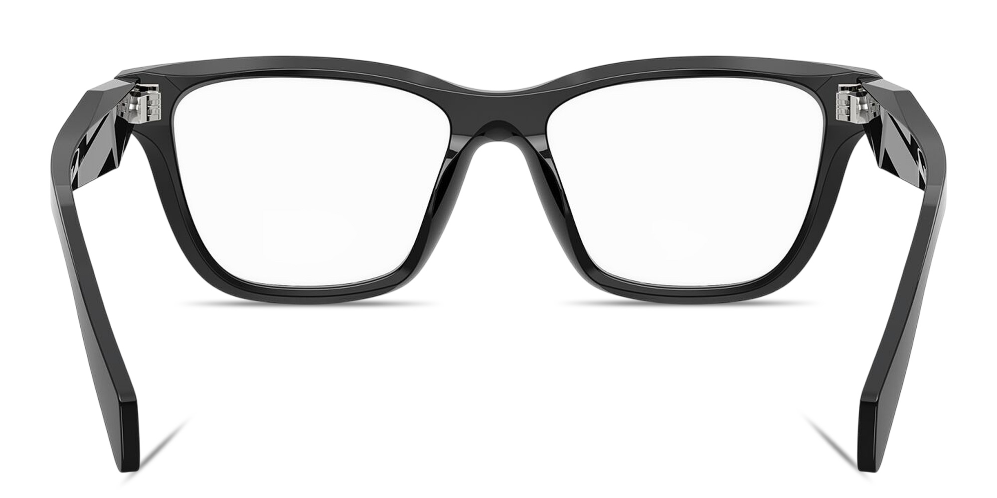 Shop PRADA Logo Signature Butterfly Eyeglasses in Black online.