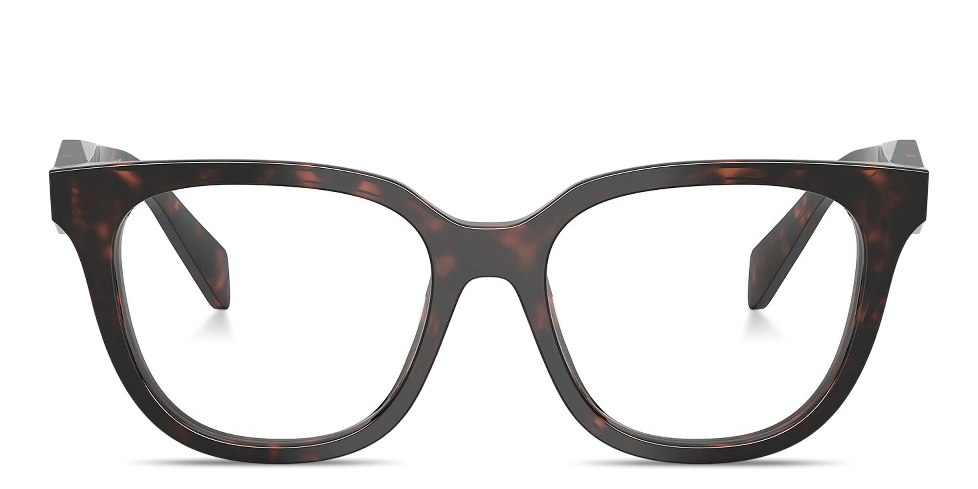 Shop PRADA Logo Signature Butterfly Eyeglasses in Tortoise online.