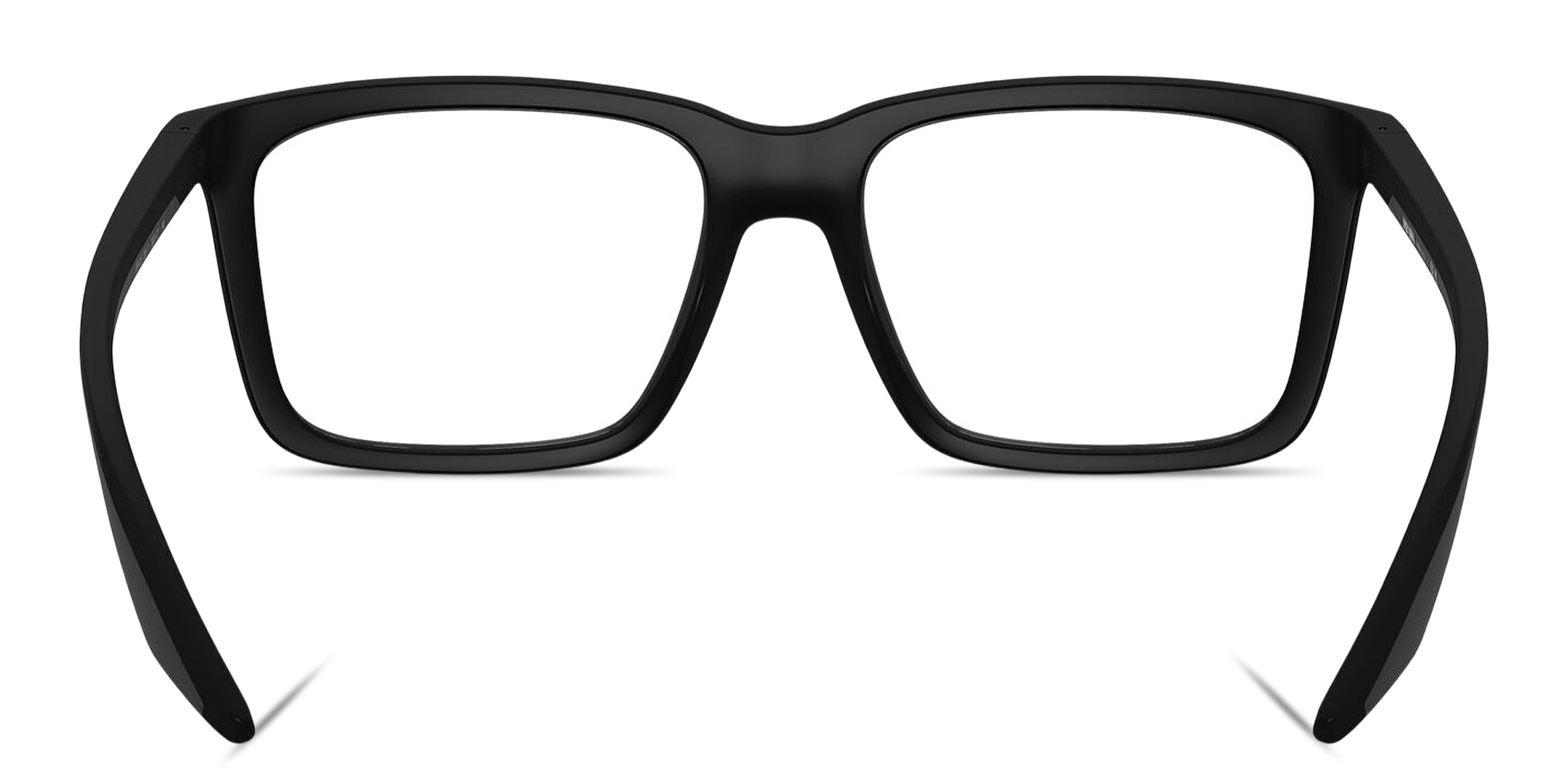 Shop Prada Linea Rossa Logo Signature Wide Rectangle Eyeglasses in Rubber Black online.