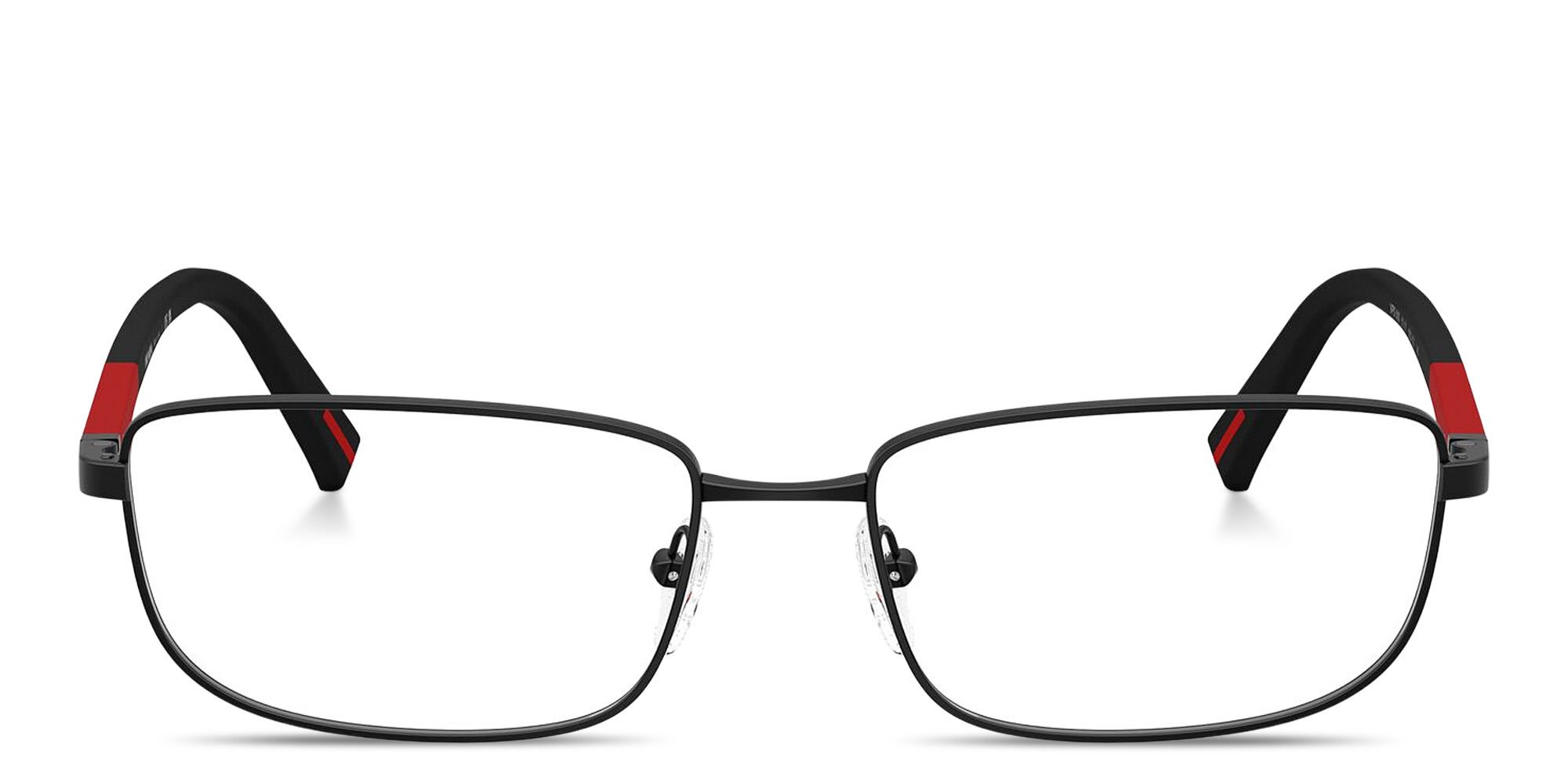 Shop Prada Linea Rossa Logo Signature Wide Pillow Eyeglasses in Matte Black online.