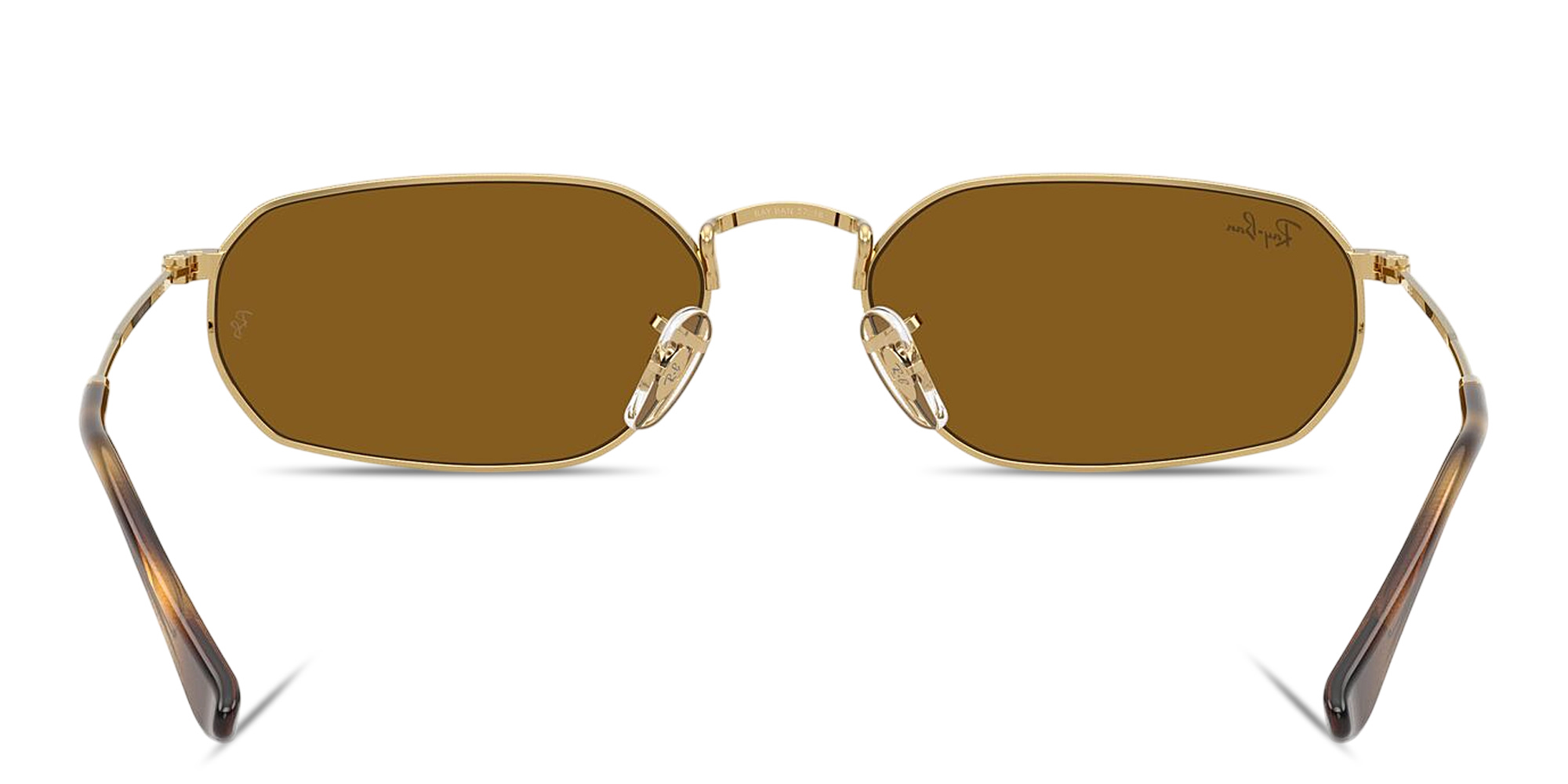 Shop Ray-Ban Logo Signature Unisex Irregular Sunglasses in Arista Gold online.