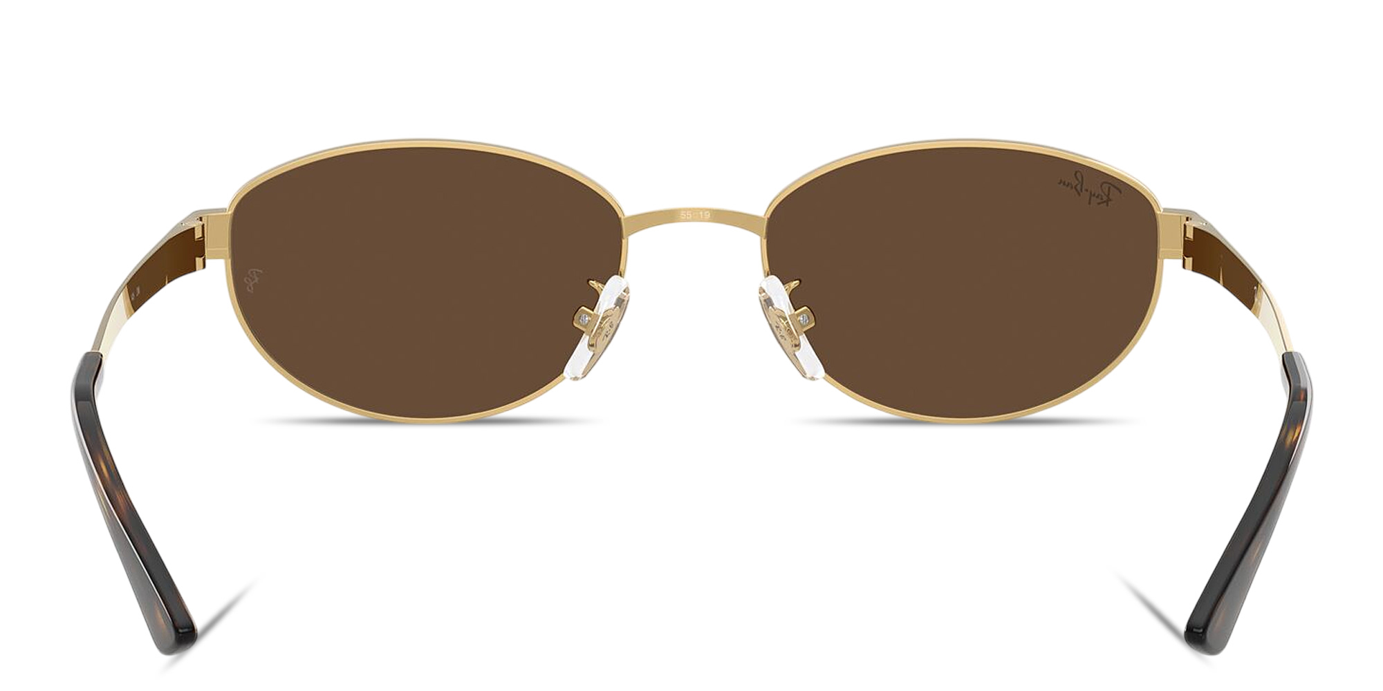 Shop Ray-Ban Engraved Logo Unisex Oval Sunglasses in Arista Gold online.