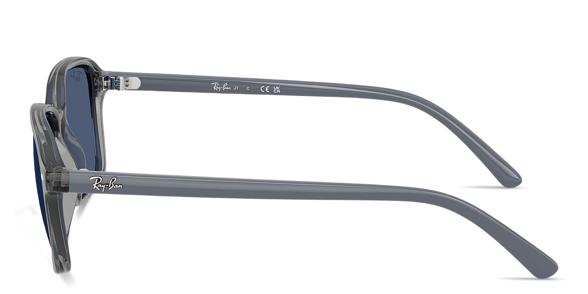 Shop Ray-Ban Embossed Logo Kids Square Sunglasses in Transparent Grey online.