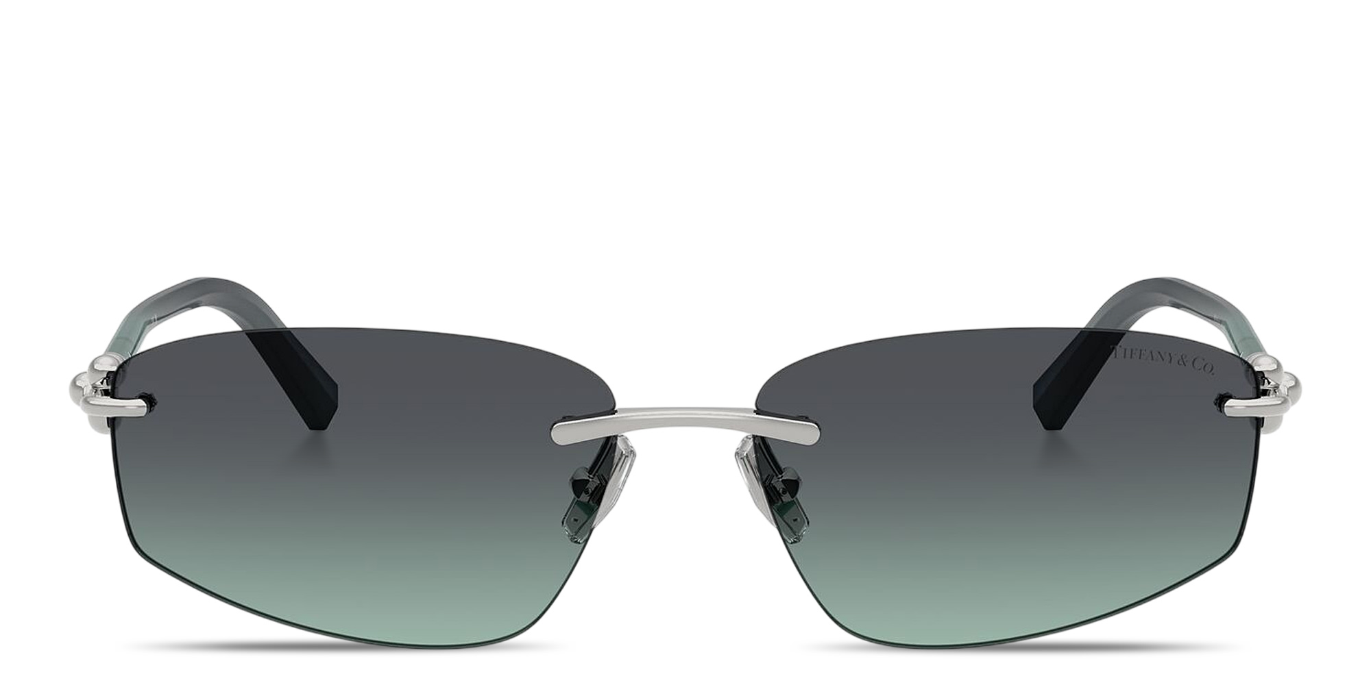 Shop TIFFANY Tiffany HardWear Unisex Rimless Irregular Sunglasses in Silver online.