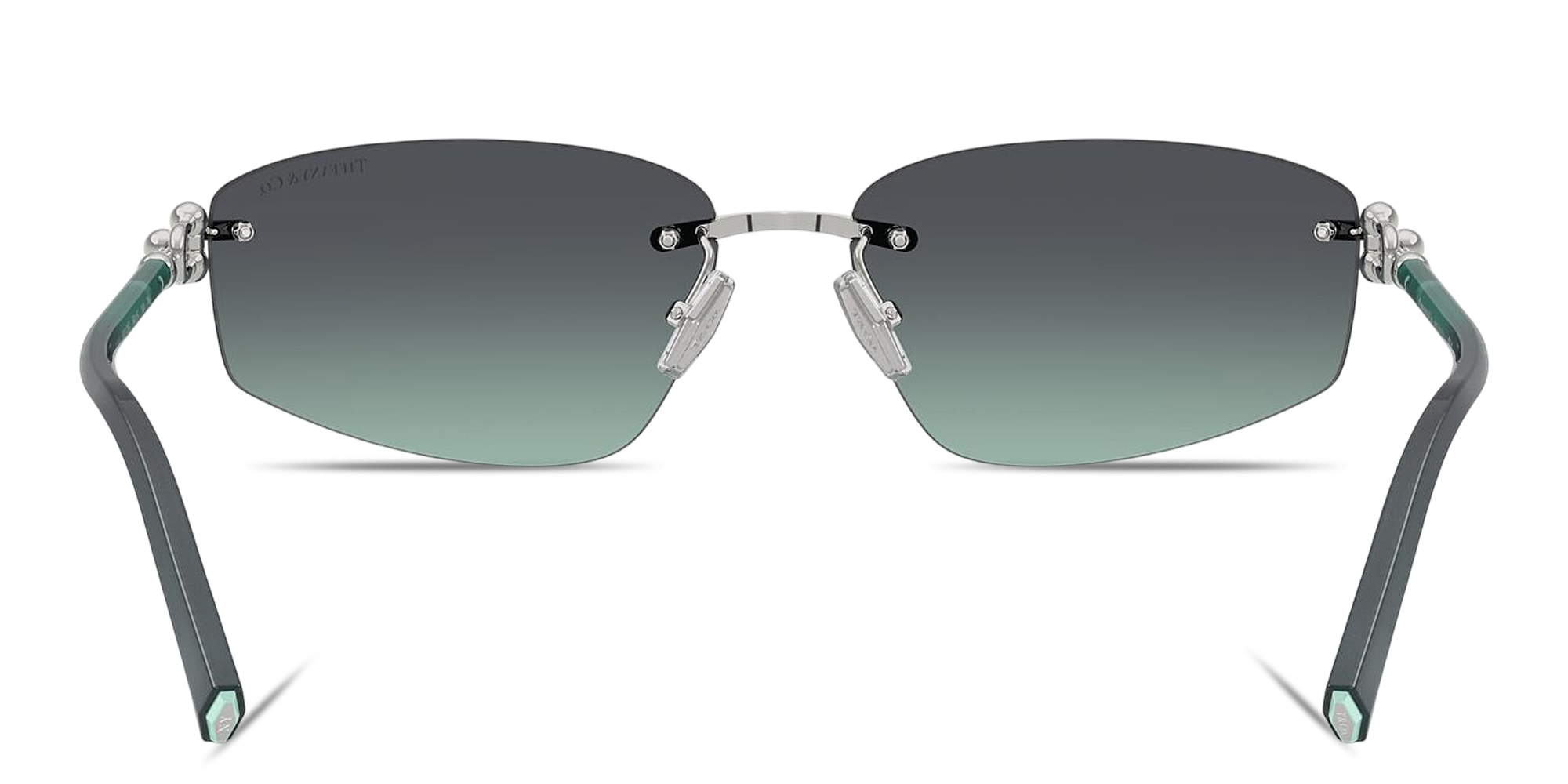 Shop TIFFANY Tiffany HardWear Unisex Rimless Irregular Sunglasses in Silver online.