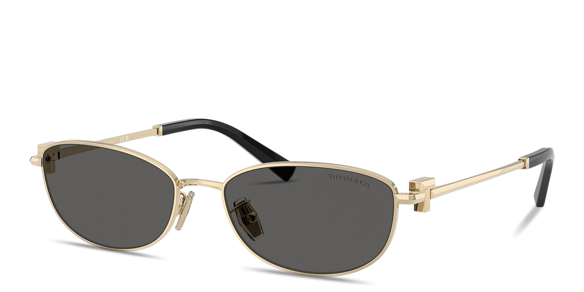 Shop TIFFANY Tiffany T Unisex Oval Sunglasses in Pale Gold online.