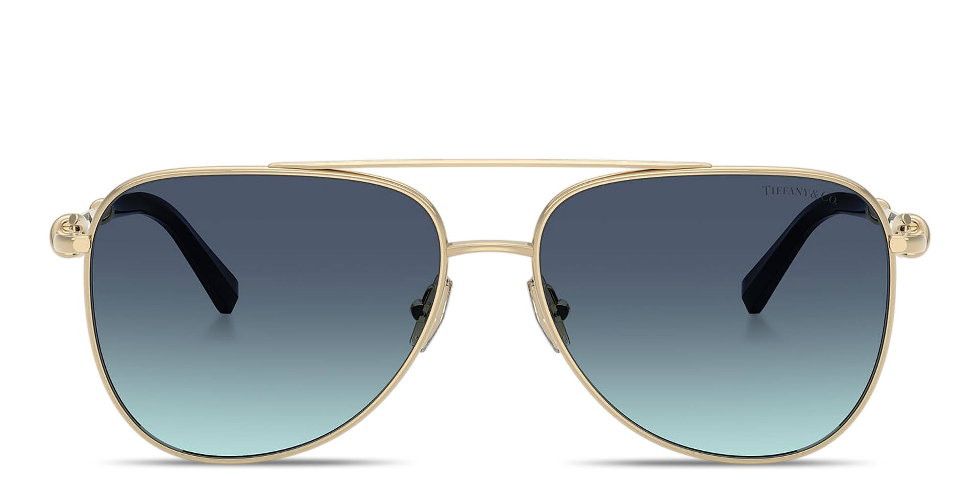 Shop TIFFANY Knot Pilot Sunglasses in Pale Gold online.