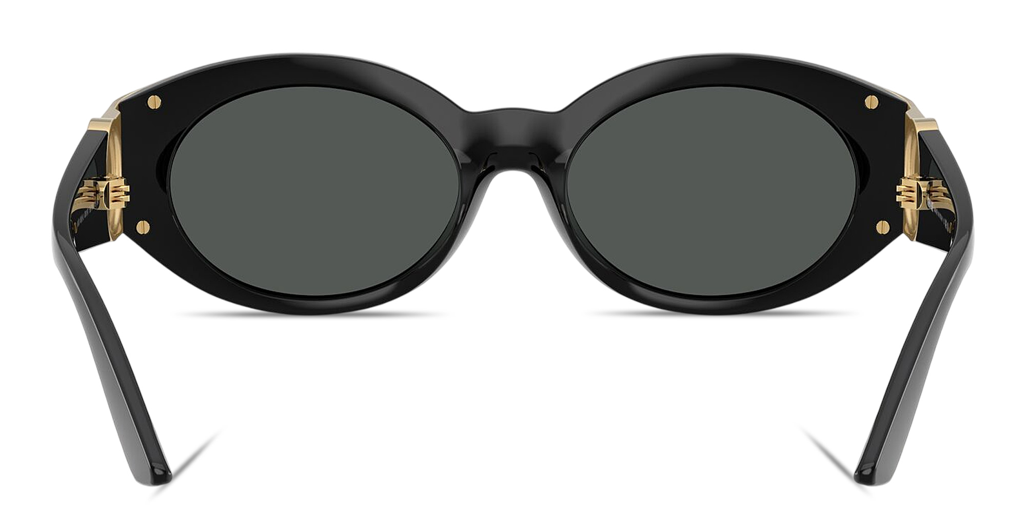 Shop VERSACE Medusa Oval Sunglasses in Black online.