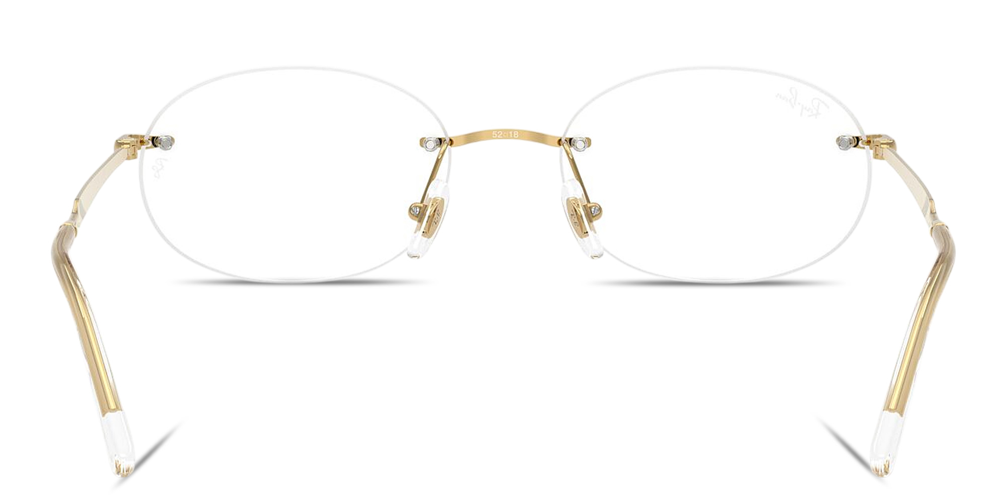 Shop Ray-Ban Optics Unisex Rimless Oval Eyeglasses in Arista Gold online.