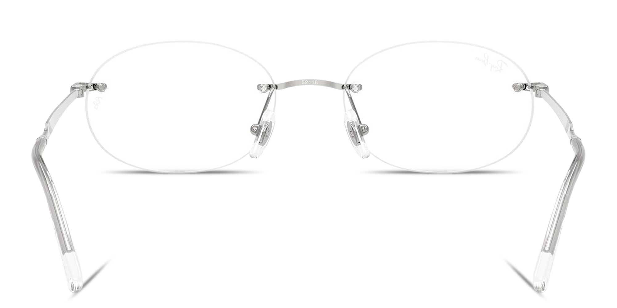 Shop Ray-Ban Optics Unisex Rimless Oval Eyeglasses in Silver online.