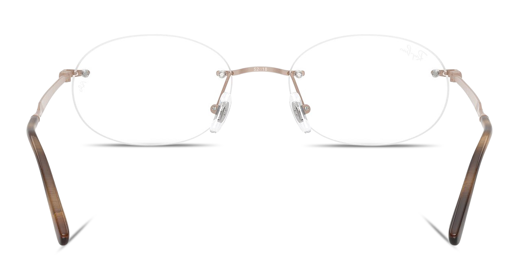 Shop Ray-Ban Optics Unisex Rimless Oval Eyeglasses in Pink online.
