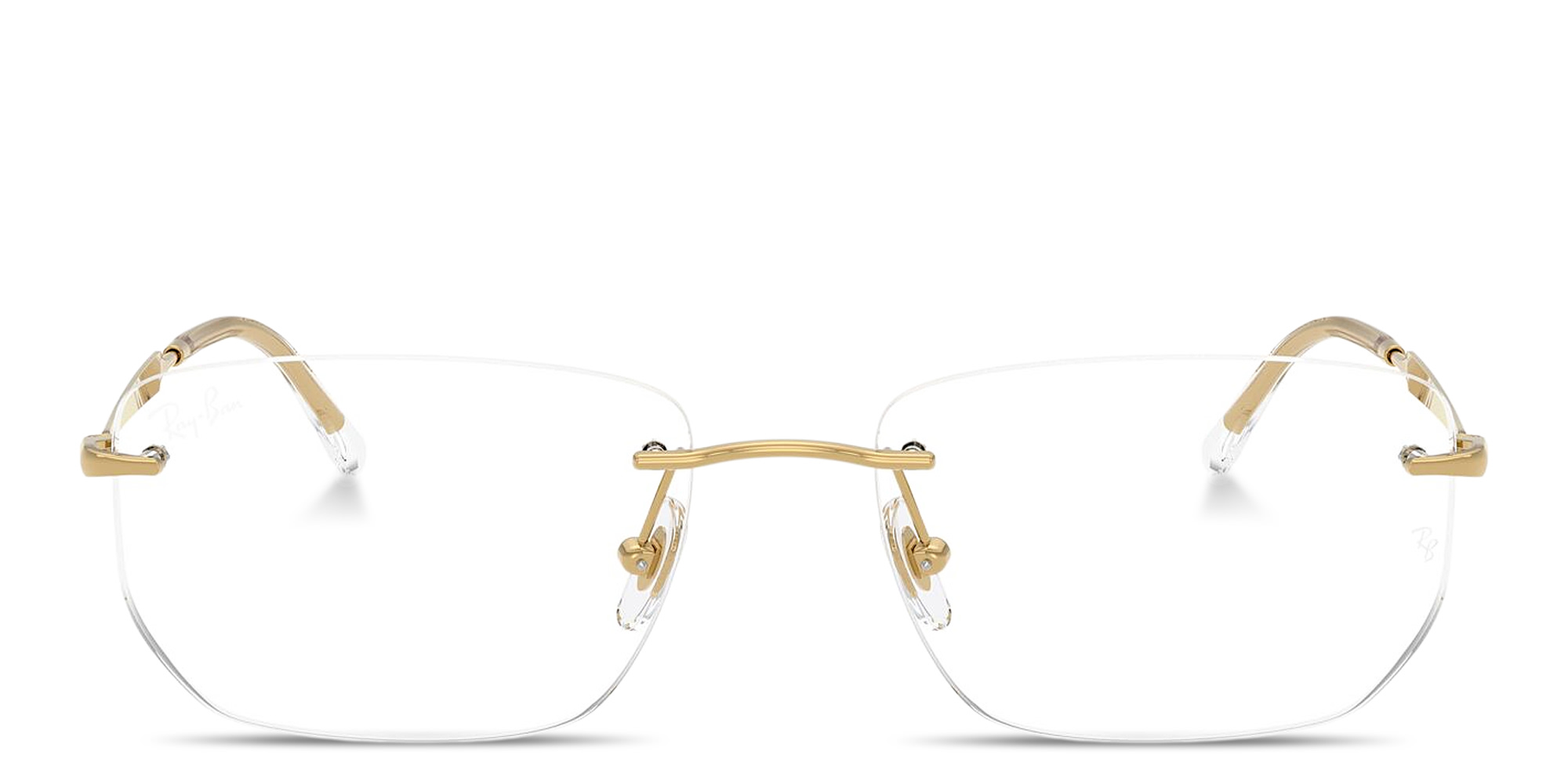 Shop Ray-Ban Optics Unisex Rimless Irregular Eyeglasses in Black online.