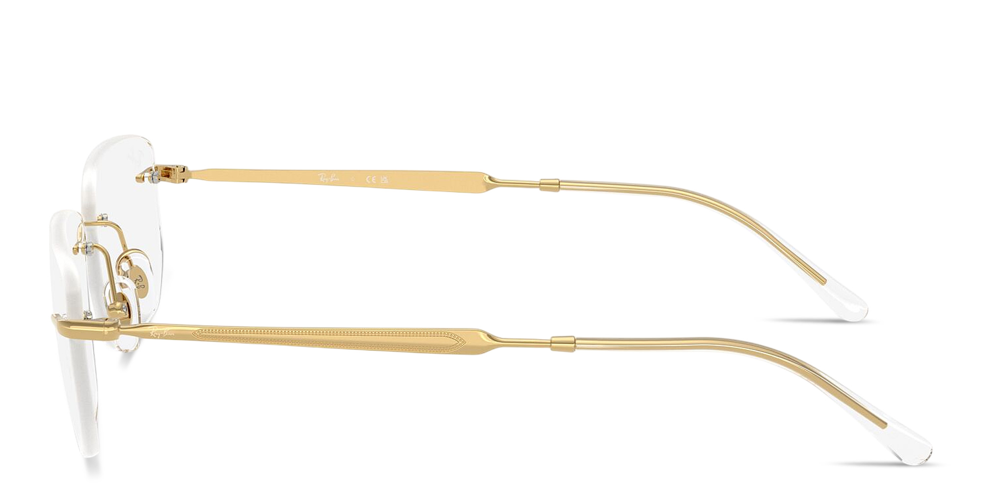 Shop Ray-Ban Optics Unisex Rimless Irregular Eyeglasses in Black online.