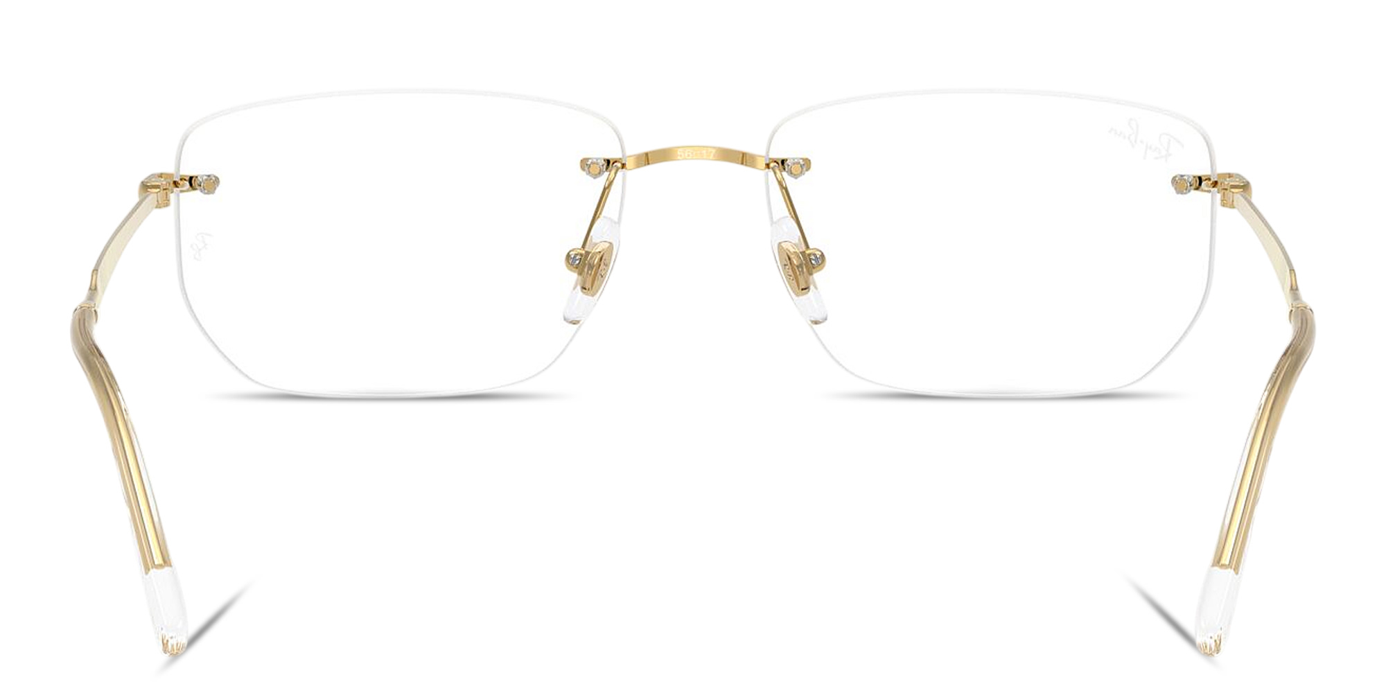 Shop Ray-Ban Optics Unisex Rimless Irregular Eyeglasses in Black online.