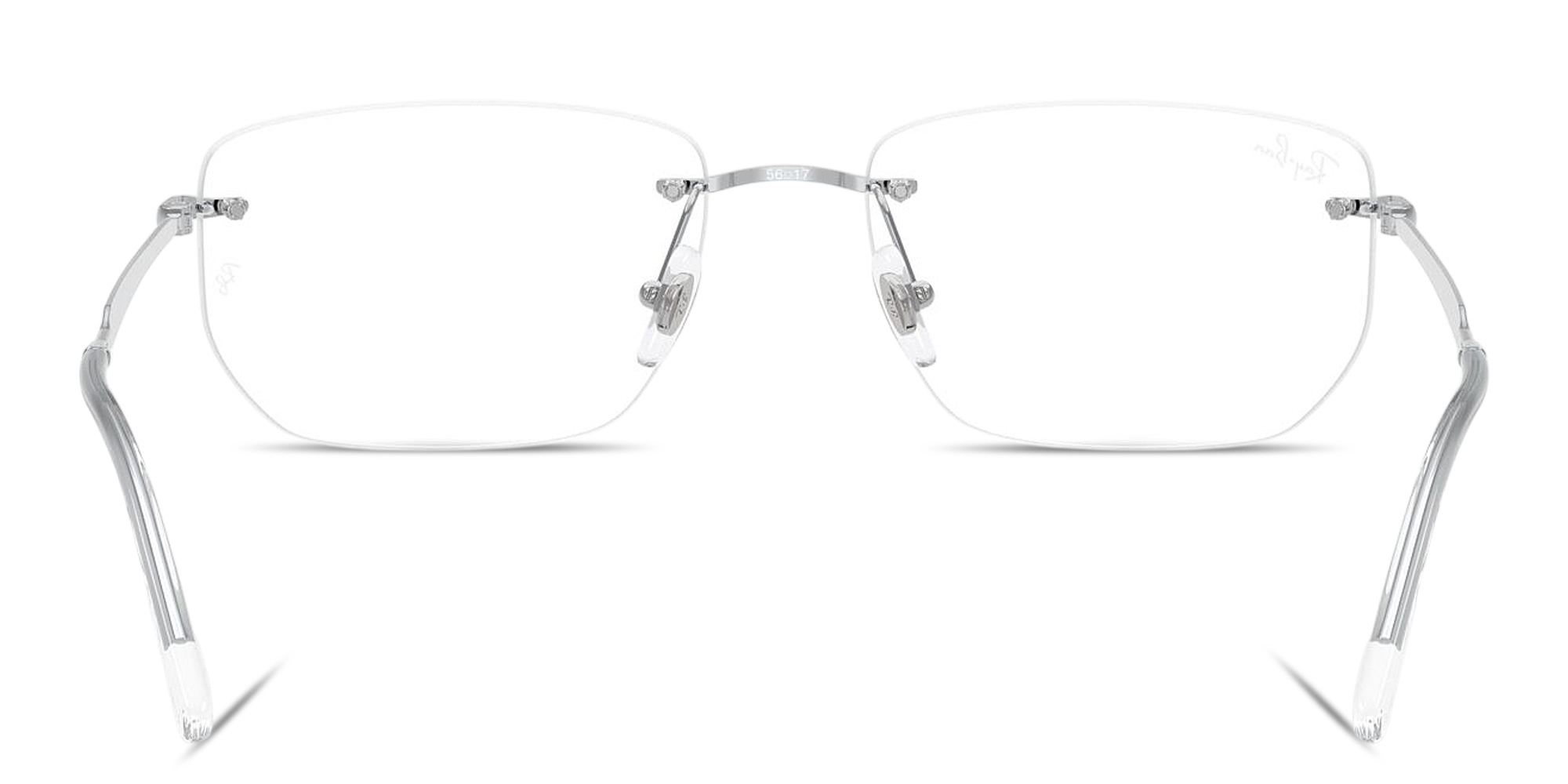 Shop Ray-Ban Optics Unisex Rimless Irregular Eyeglasses in Silver online.