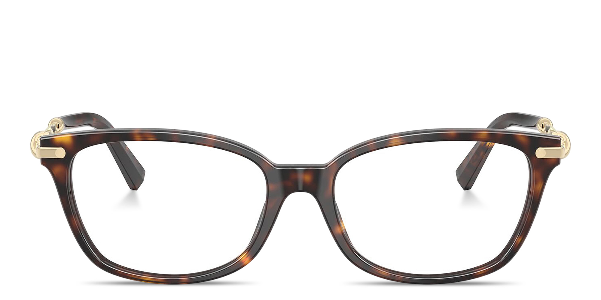 Shop TIFFANY Knot Pillow Eyeglasses in Havana online.
