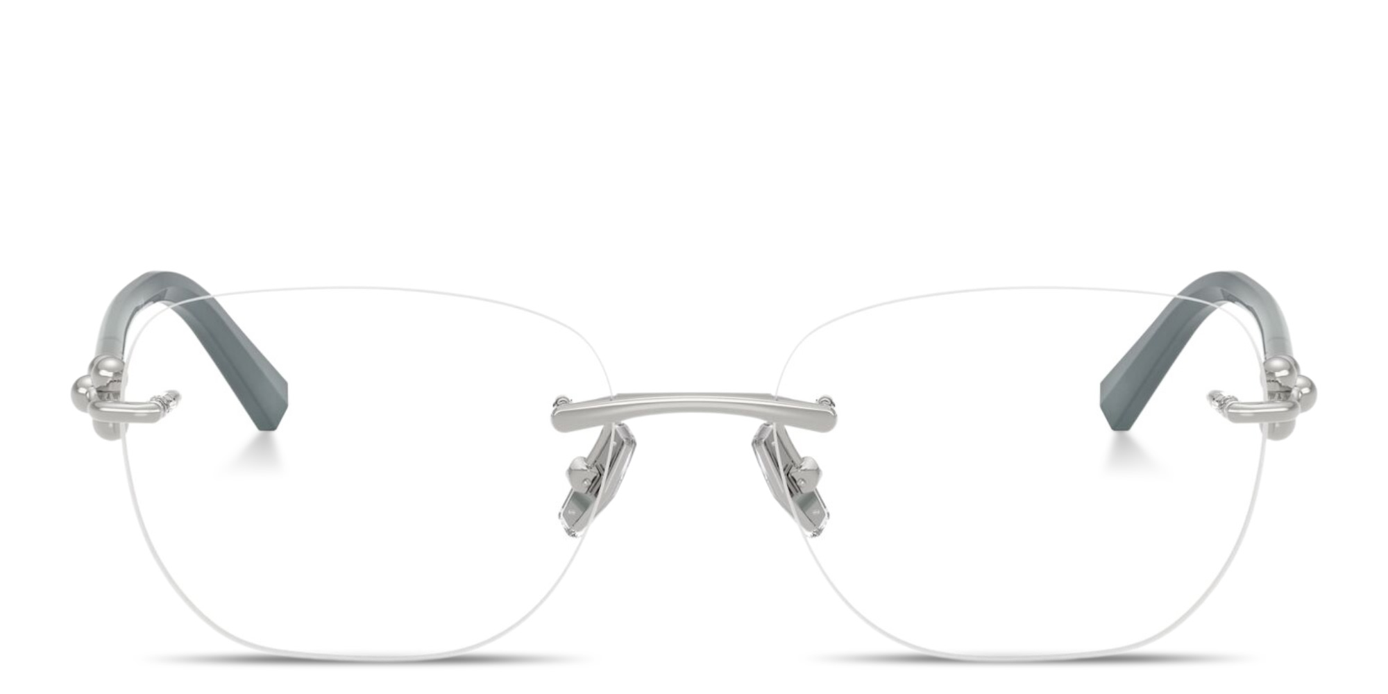 Shop TIFFANY Tiffany HardWear Unisex Rimless Square Eyeglasses in Silver online.