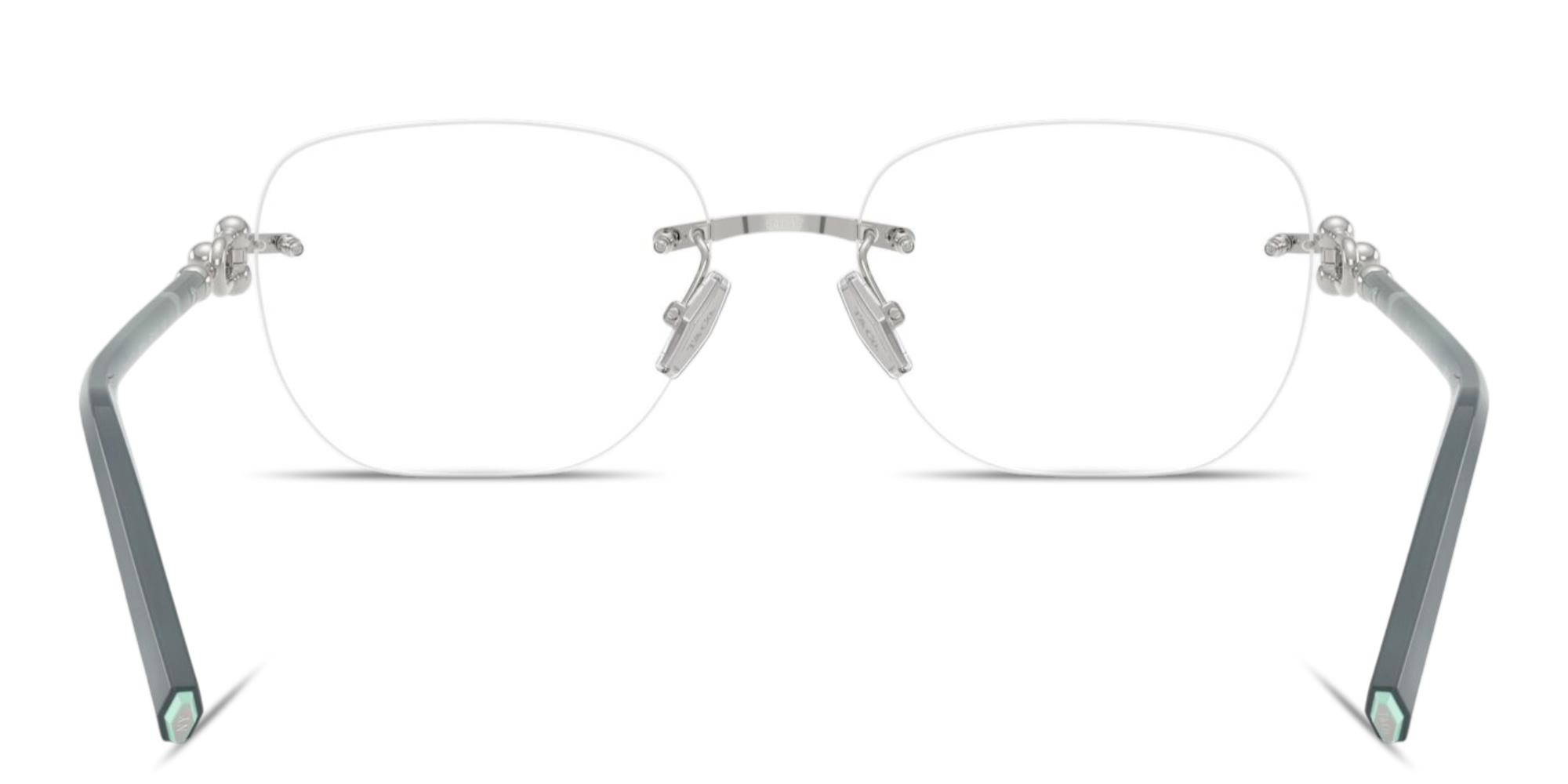 Shop TIFFANY Tiffany HardWear Unisex Rimless Square Eyeglasses in Silver online.