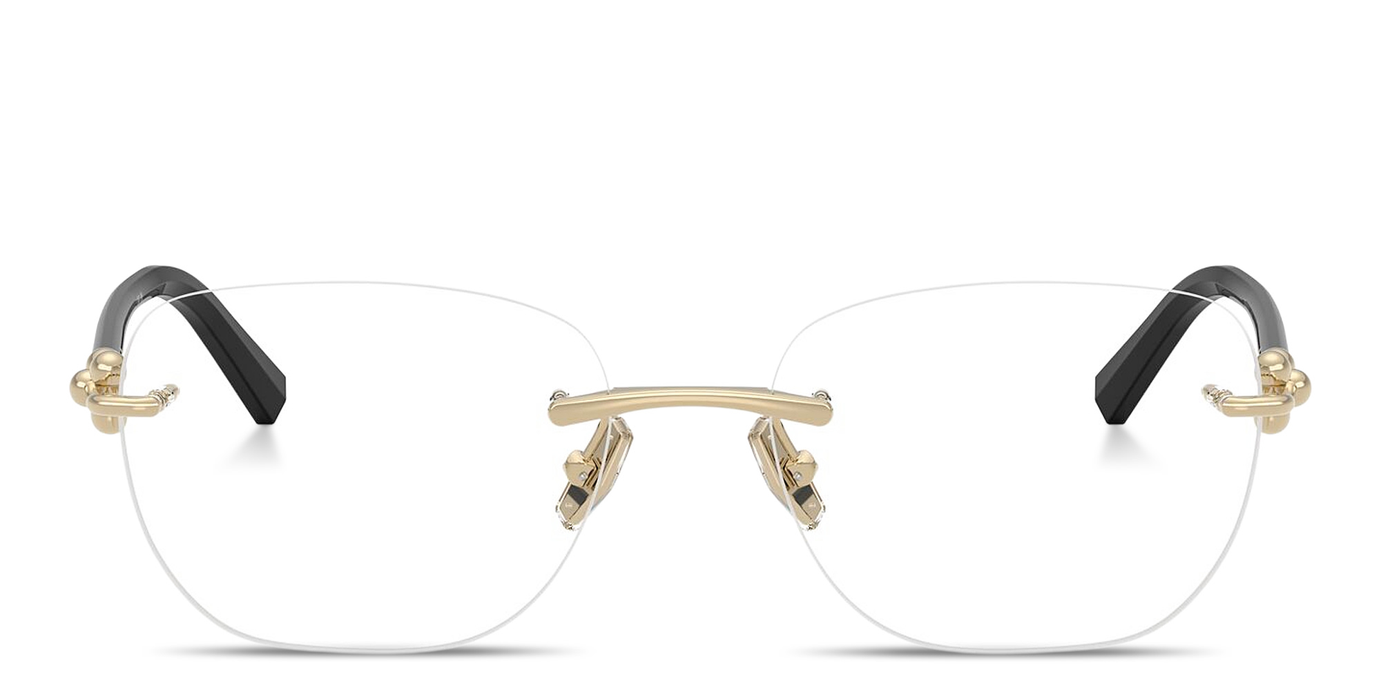 Shop TIFFANY Tiffany HardWear Unisex Rimless Square Eyeglasses in Pale Gold online.