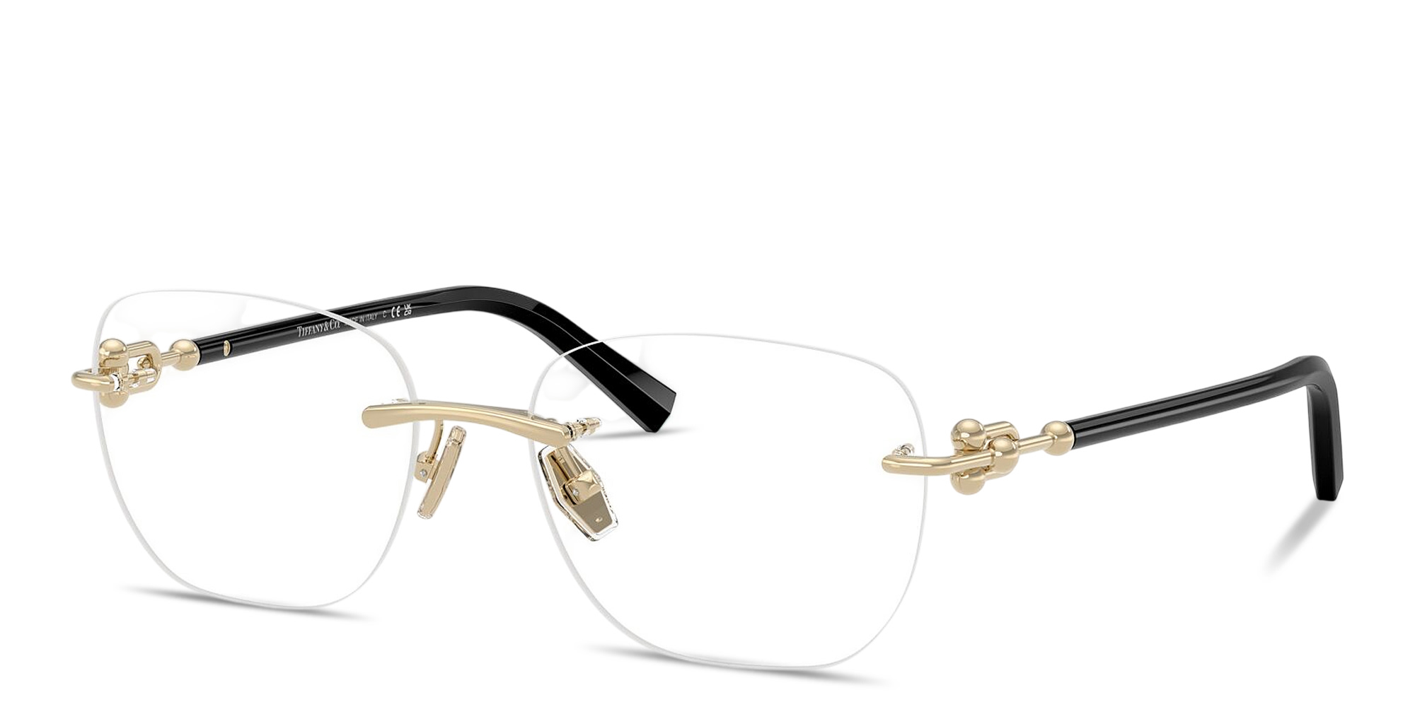 Shop TIFFANY Tiffany HardWear Unisex Rimless Square Eyeglasses in Pale Gold online.