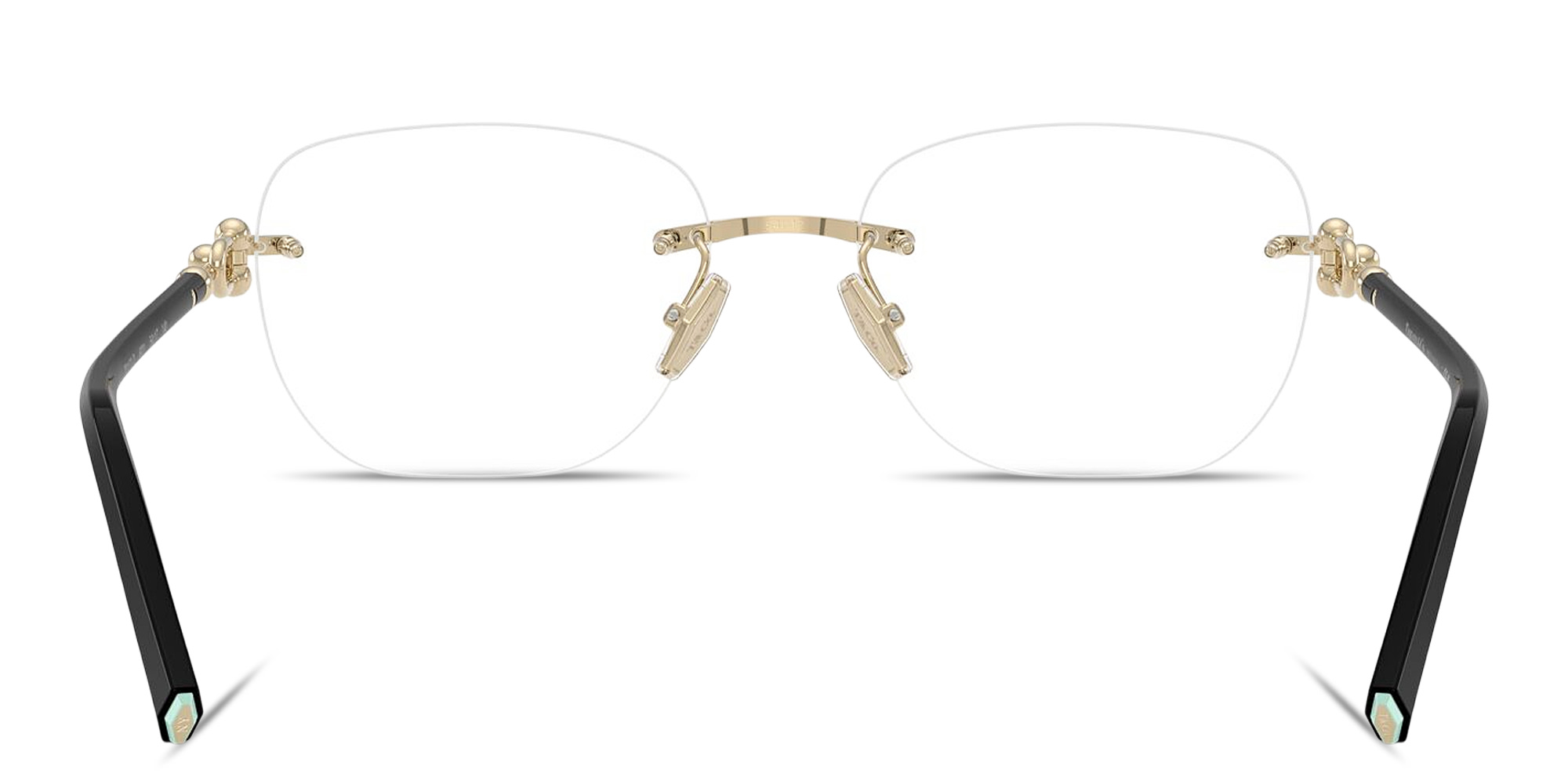 Shop TIFFANY Tiffany HardWear Unisex Rimless Square Eyeglasses in Pale Gold online.