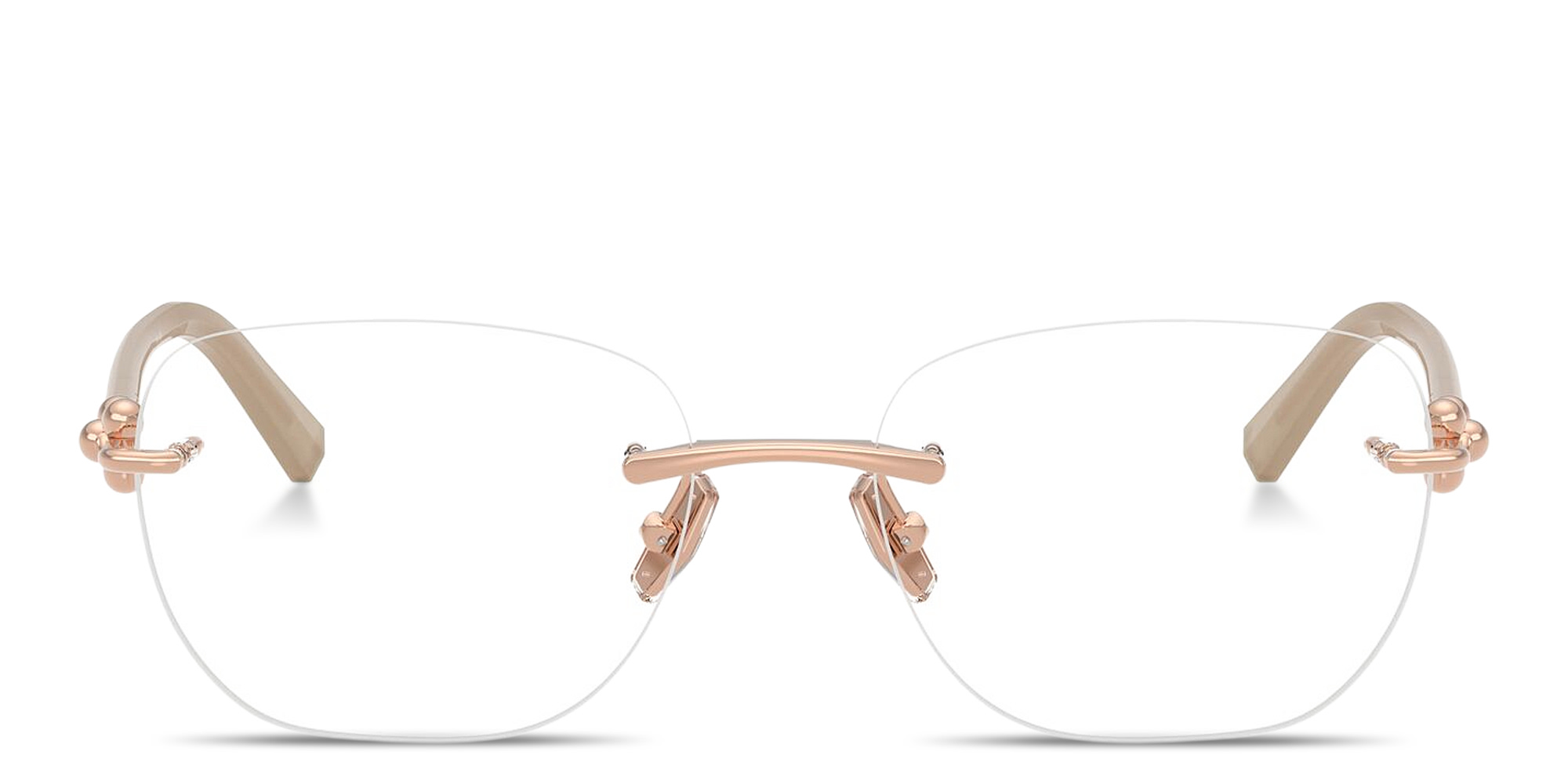 Shop TIFFANY Tiffany HardWear Unisex Rimless Square Eyeglasses in Rose Gold online.