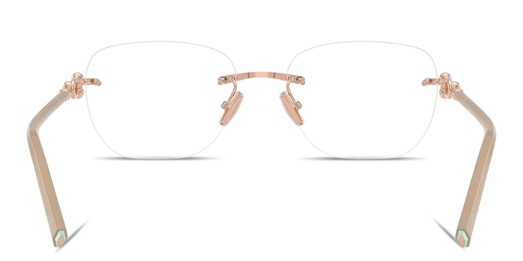 Shop TIFFANY Tiffany HardWear Unisex Rimless Square Eyeglasses in Rose Gold online.
