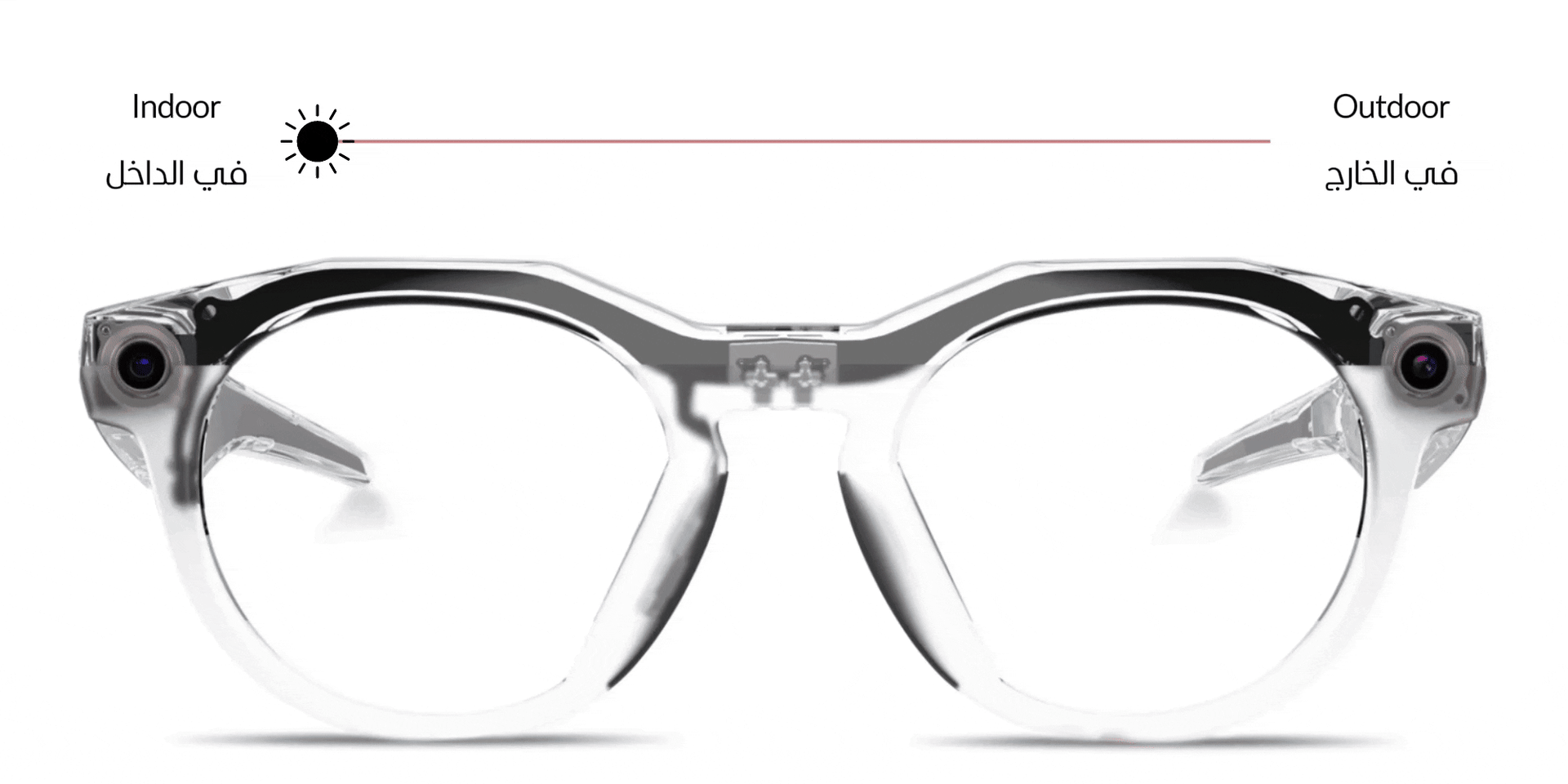 Oakley Meta HSTN Limited Edition Transitions® Unisex Round Sunglasses in Clear – Product Photo 1