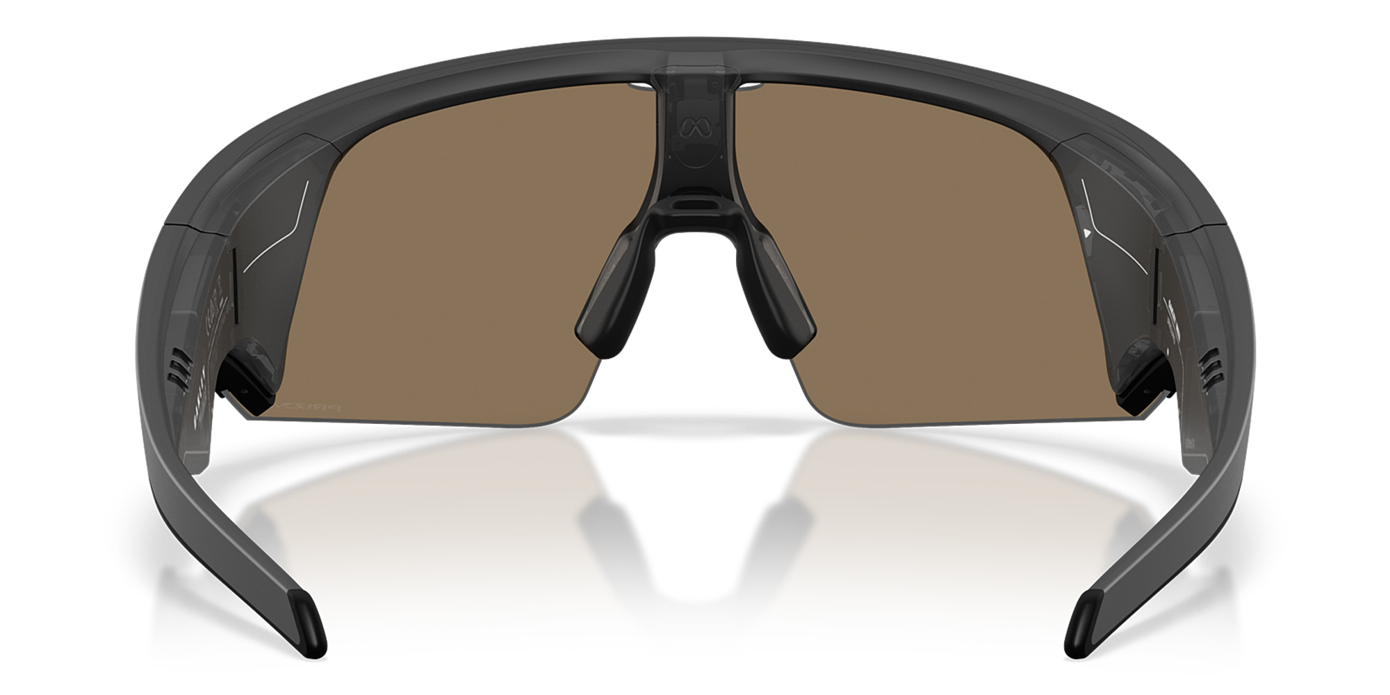 Shop Oakley Meta Vanguard Unisex Half-Rim Rectangle Sunglasses in Black online.