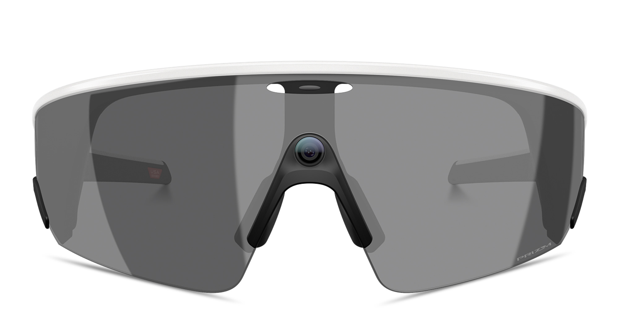 Shop Oakley Meta Vanguard Unisex Half-Rim Rectangle Sunglasses in White online.