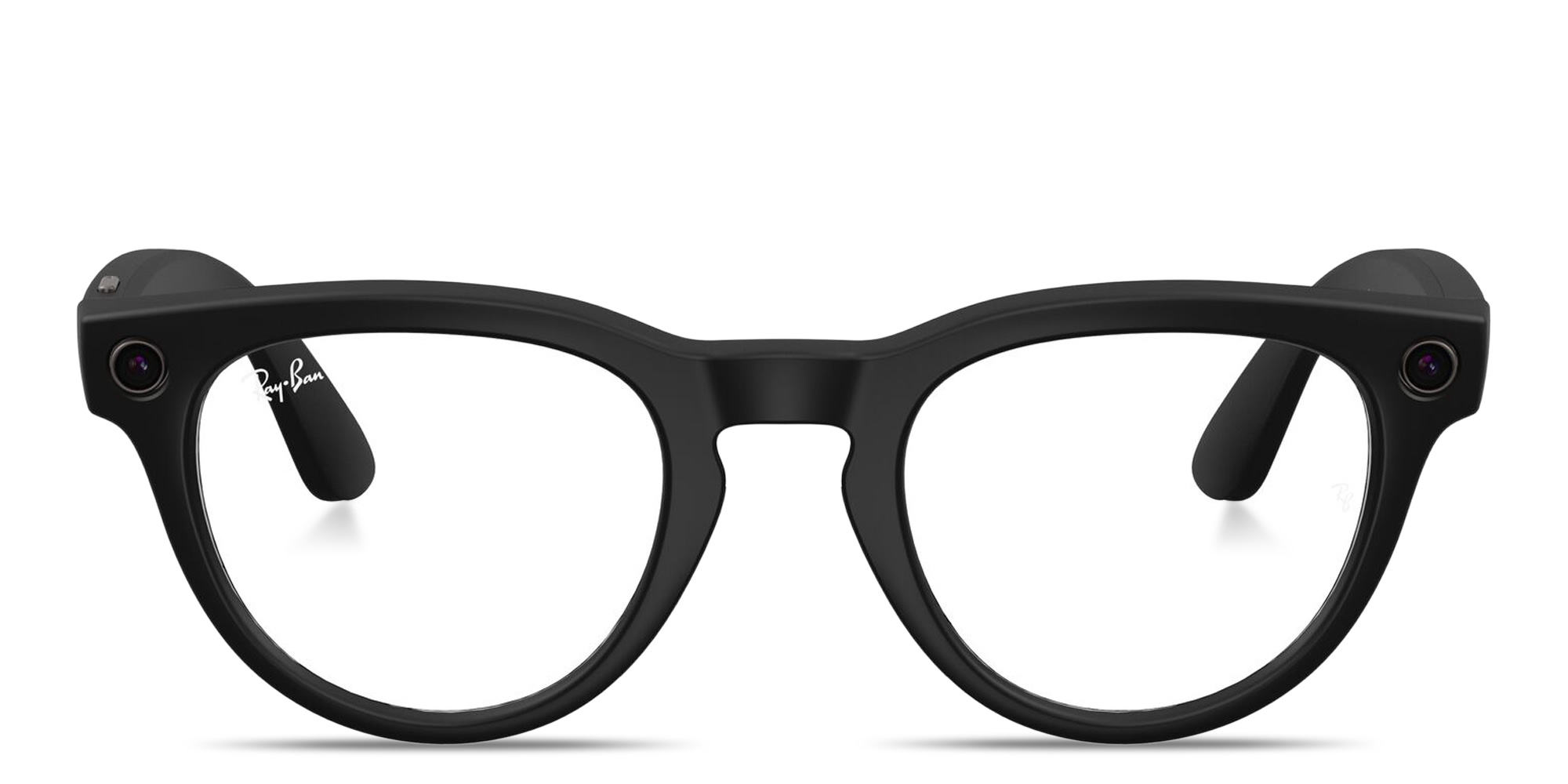 Shop Ray-Ban Meta Headliner Unisex Panthos Eyeglasses With Blue-Violet Light Lenses in Black online.